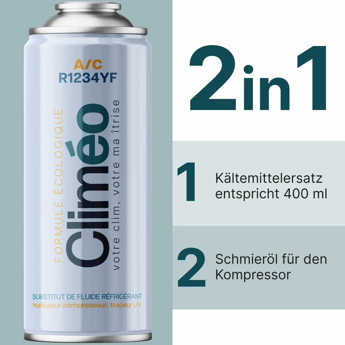 400 ml – Sostituzione ecologica per il refrigerante R1234yf | Manutenzione dell'impianto A/C in autonomia