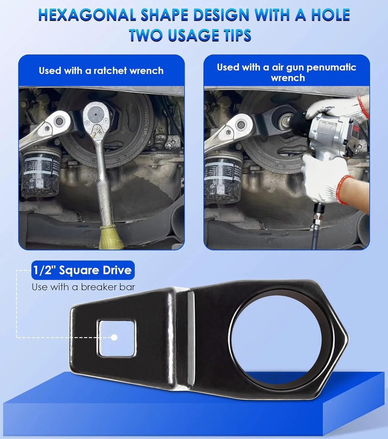 Greluma 1 Pezzo Chiave di Supporto per puleggia e Albero Motore da 50 mm, Chiave di Fissaggio per la rimozione e Il Fissaggio per Motori Honda e Acura