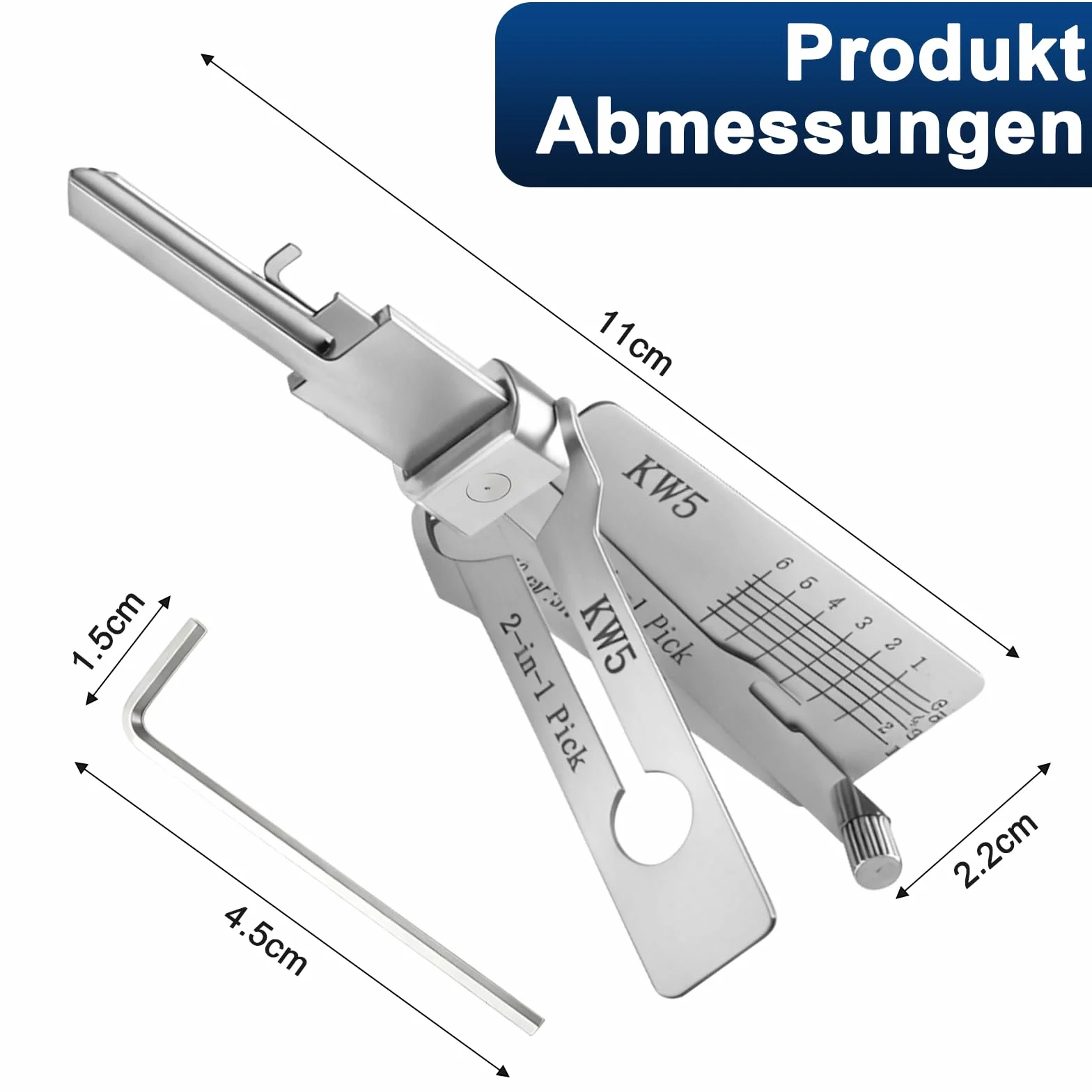 KW5 Chiave 2 in 1 per auto Argento