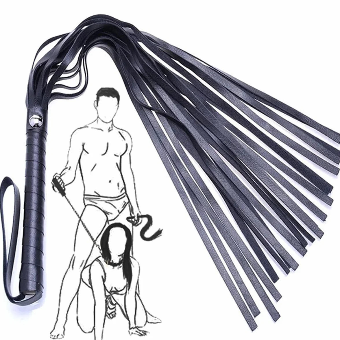 Frustino In Pelle Nera Sex Toys Accessorio Regalo Per Uomo Donna