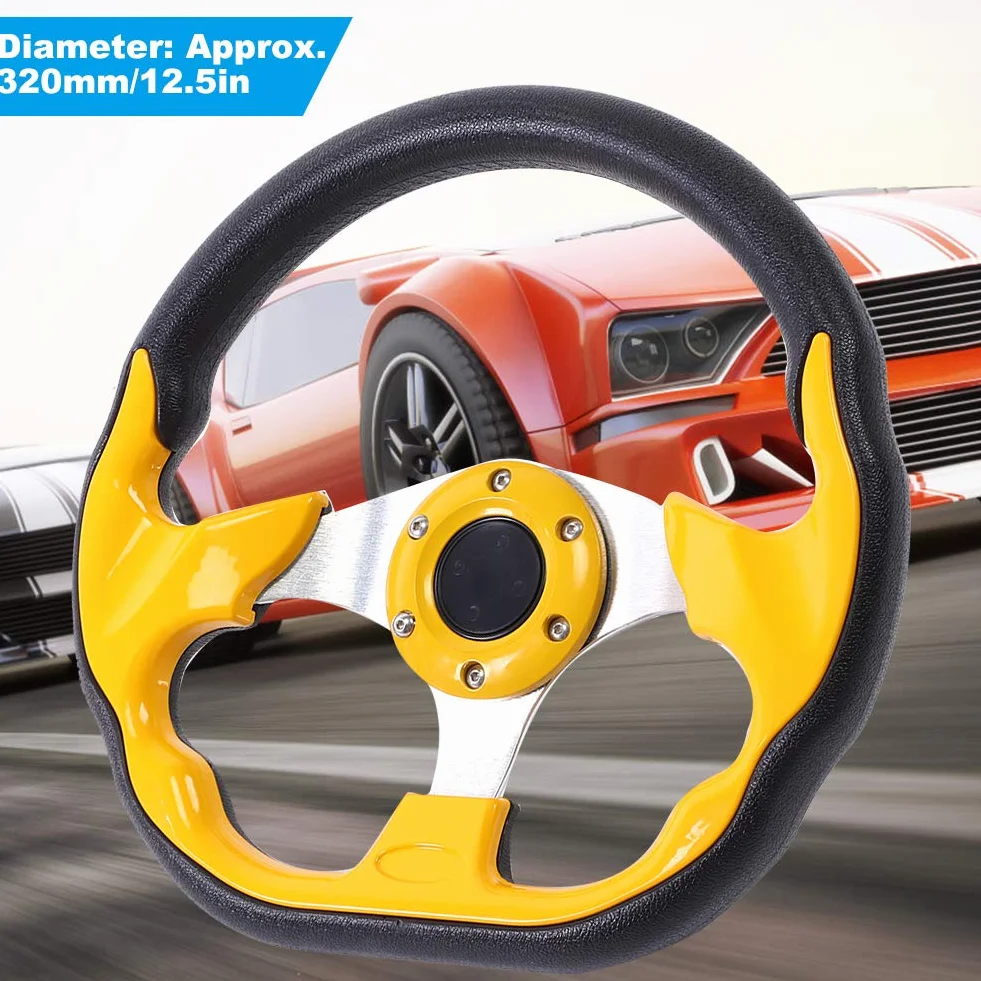 Volante da Volante da 12,5 Pollici in Fibra di Carbonio per Auto Sportiva da con Accessorio Universale per Pulsante Clacson
