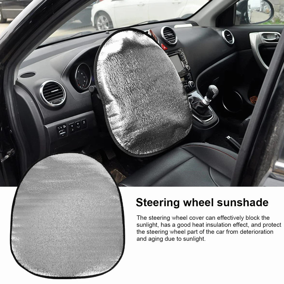 JNNJ Parasole per Volante, Parasole Volante Auto Coprivolante Con Protezione UV, Cappuccio Coprivolante Parasole Universale per Tutte Le Auto, Coprivolante per Auto Ripara Il Volante Dal Sole