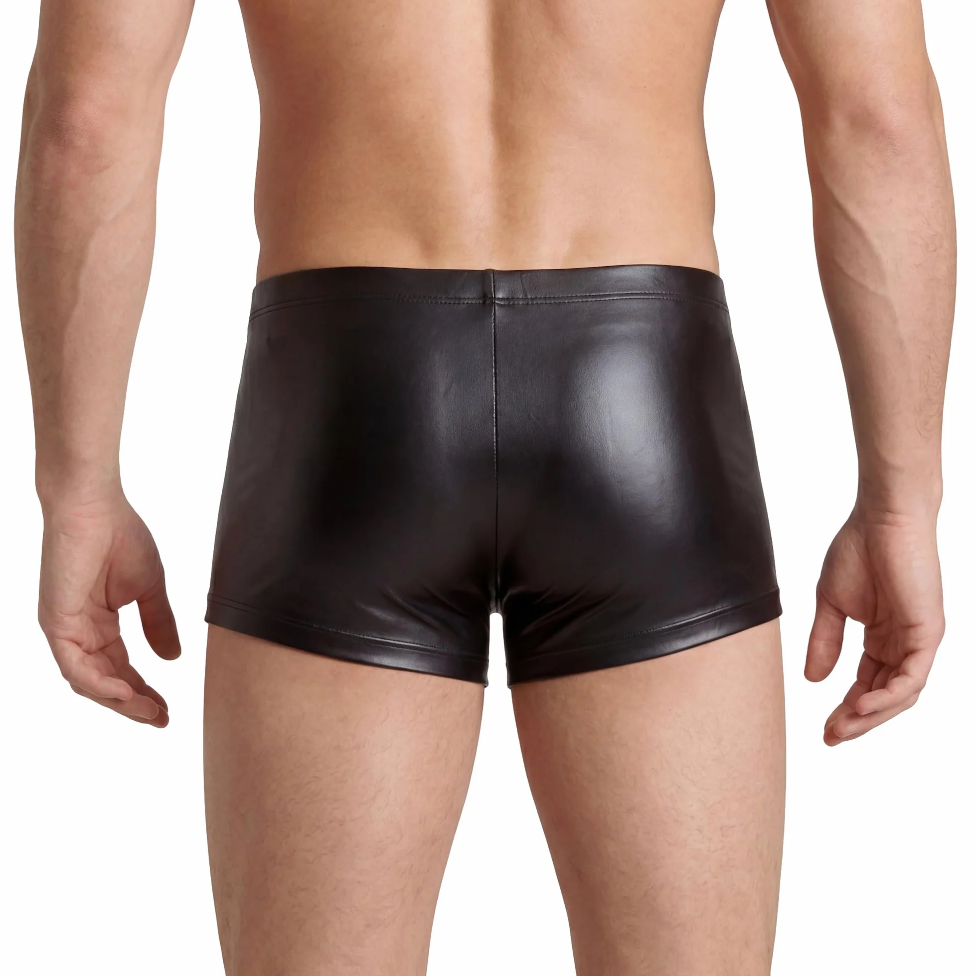 Pantaloncini in lattice con chiusura lampo anteriore effetto bagnato