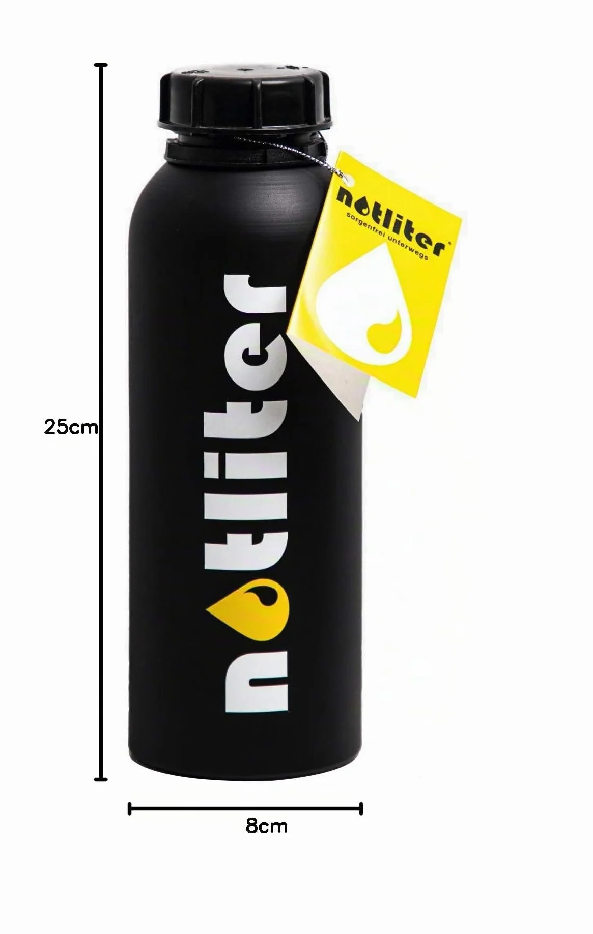 Tanica Carburante Nera Opaca 1,25L Benzina Diesel Acqua