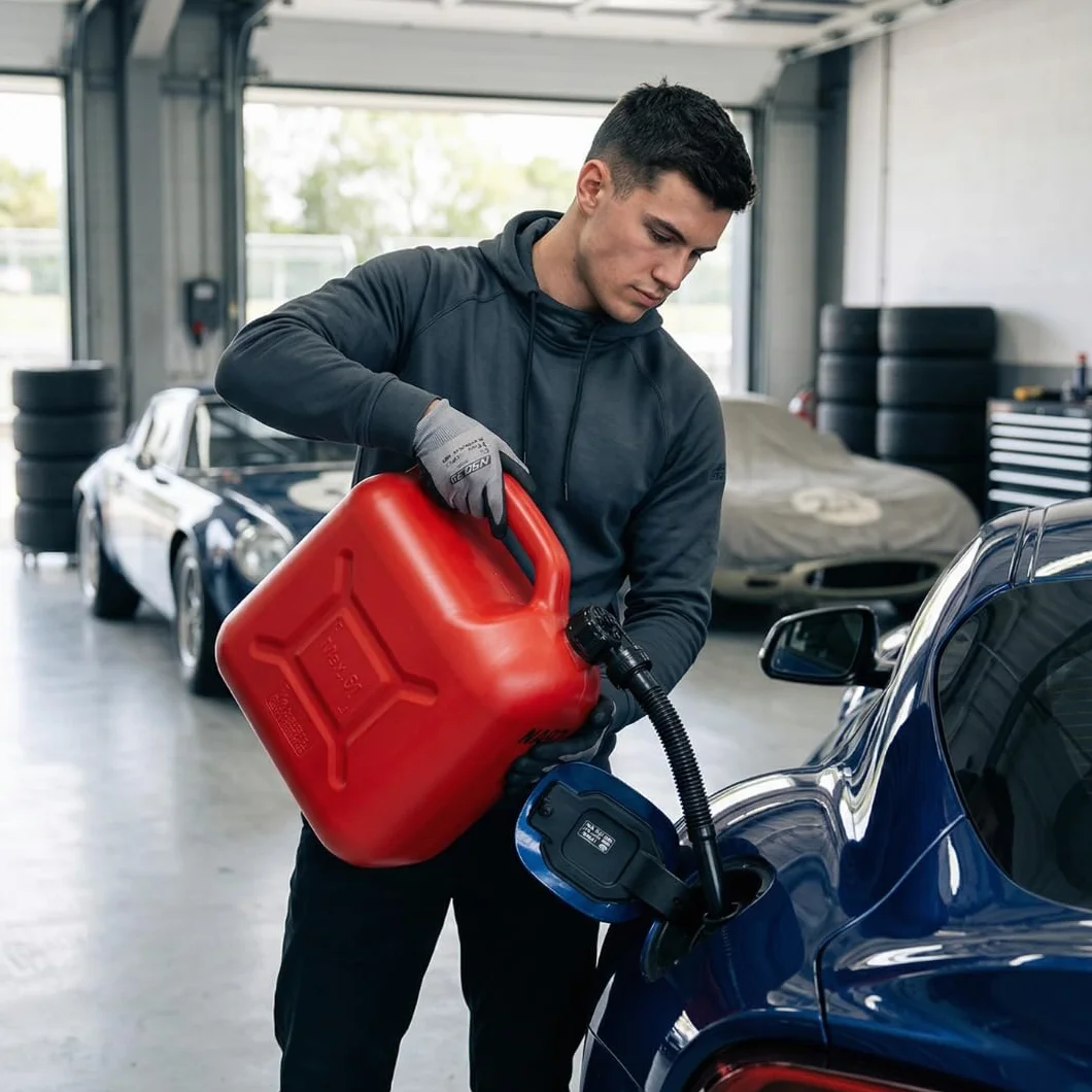 Tanica Carburante Plastica Omologata UN 20 Litri Certificata Strada Mare Benzina Diesel Resistente UV Beccuccio Flessibile Incluso