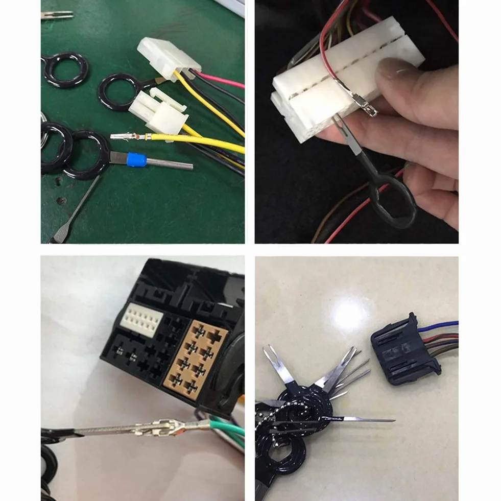 CESFONJER 11 Pezzi Strumenti di Rimozione Terminale, Pin Rimozione Cablaggio Terminale con Portachiavi per Auto, auto cablaggi elettrici crimpare connettore pin estrattore kit