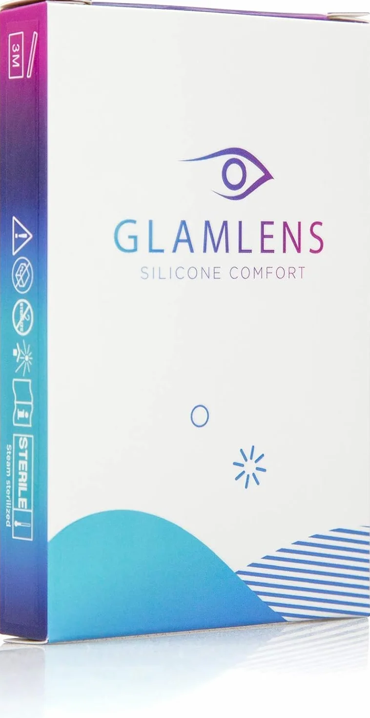 GLAMLENS Lenti a Contatto Colorate Grigio Jasmi Grey Mensili Silicone Idrogel 2 Pezzi DIA 14.0 0.00 Diottrie