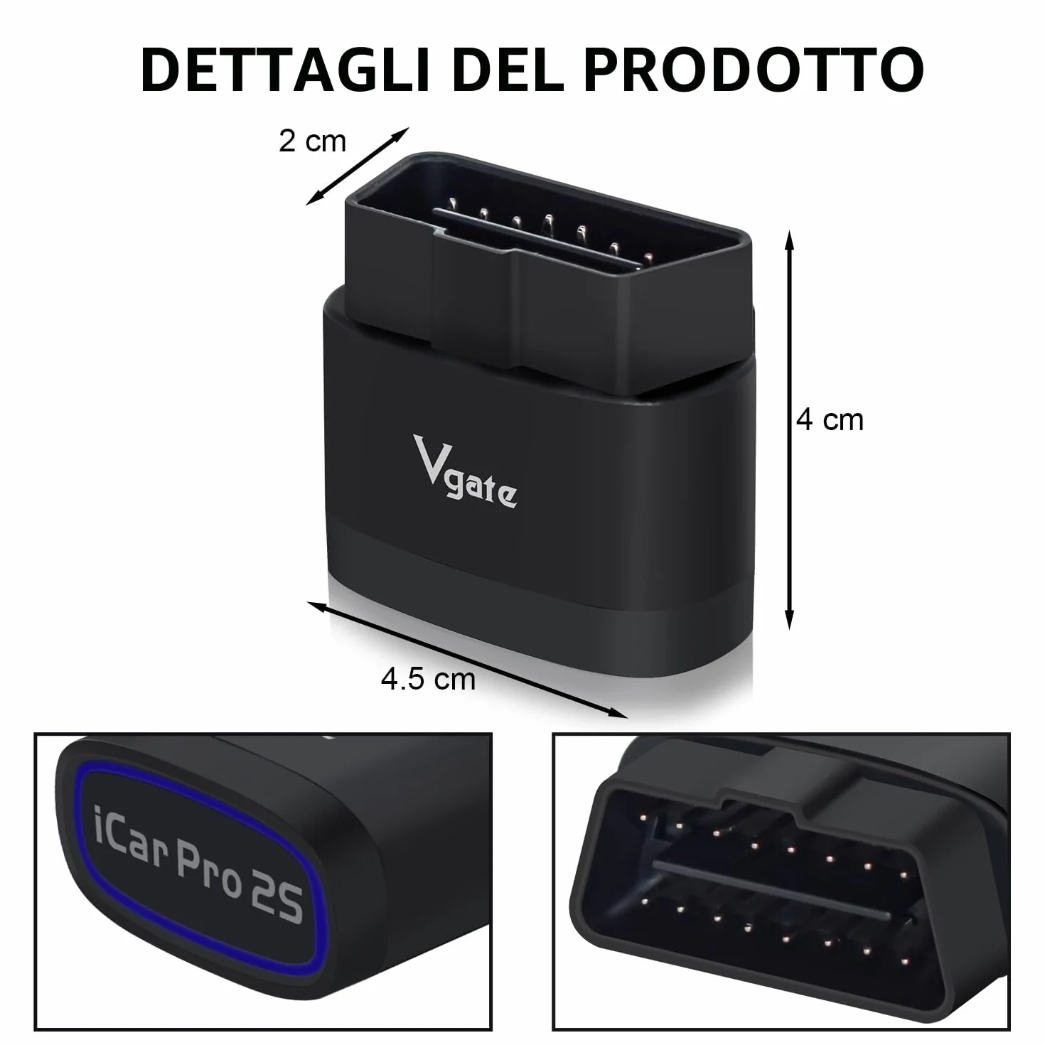 Vgate iCar Pro 2S Bluetooth OBD2 Strumento Diagnostico per iOS Android Windows Scanner Auto Veicoli Elettrici Ibridi
