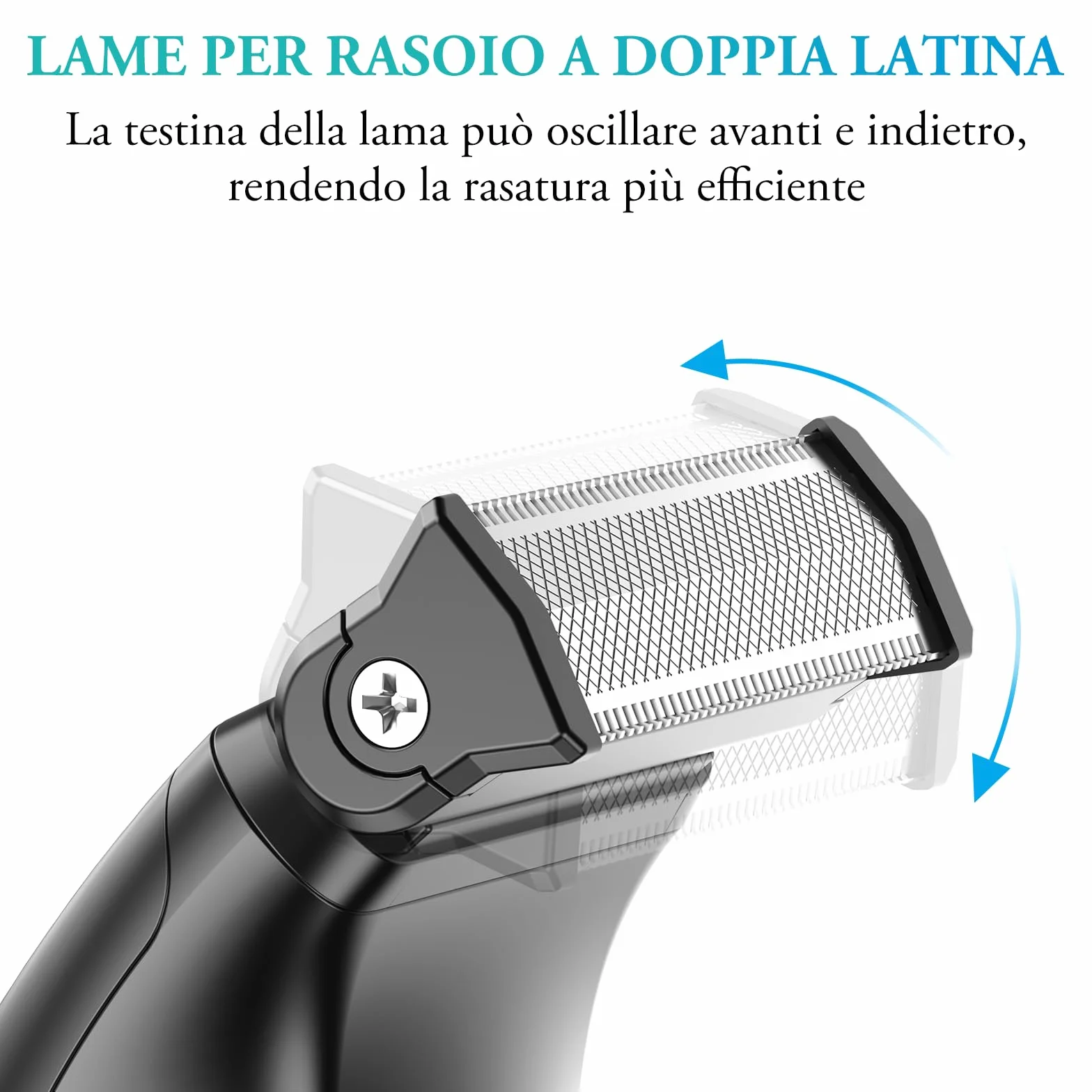 kensen Rasoio Elettrico Corpo Uomo Impermeabile 2 In 1 Depilatore Wet&Dry con Pettini Regolabili 1-10mm 100 Minuti Autonomia
