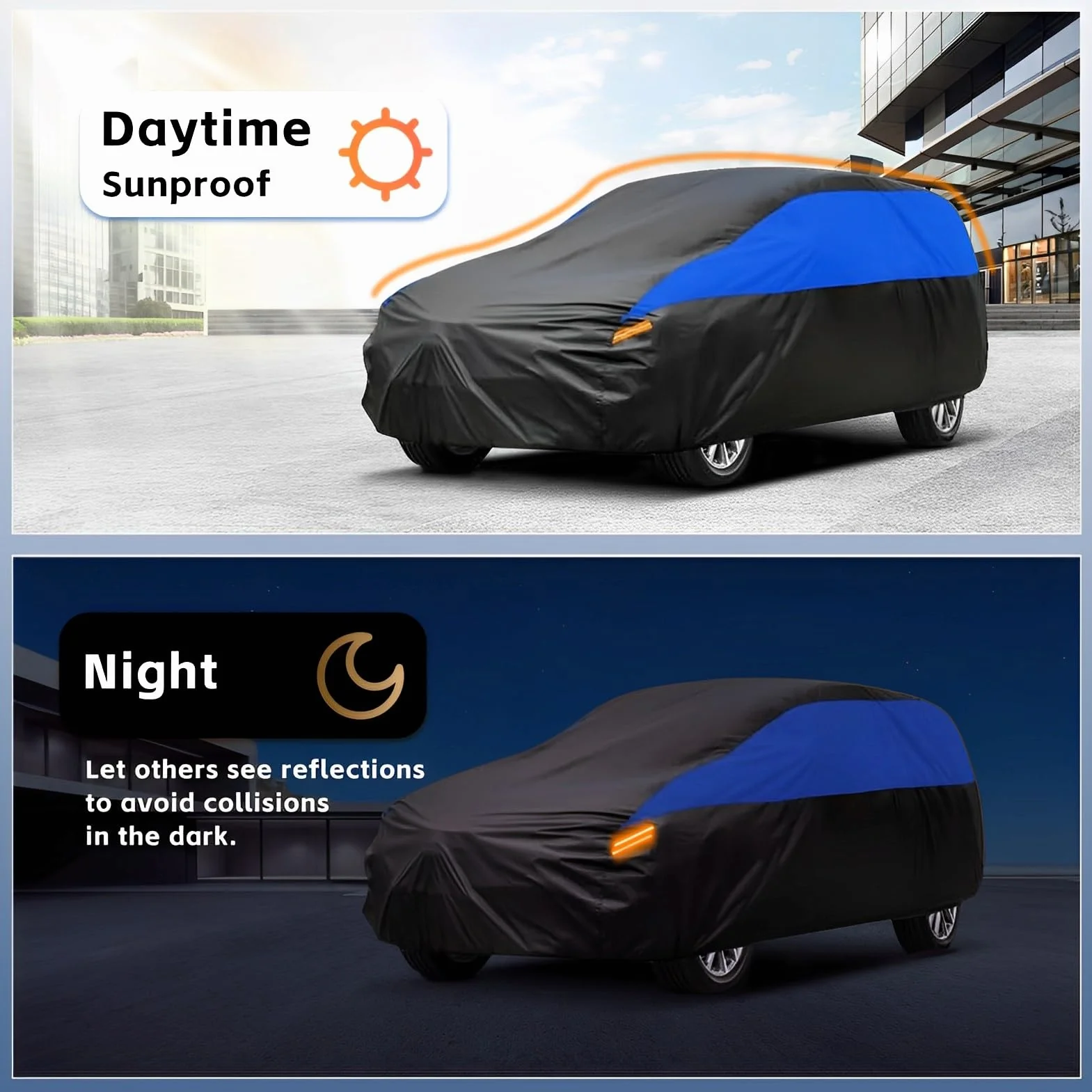 Telo Copriauto da Esterno Gunhyi, Telo Auto Impermeabile e Traspirante Resistente Graffi Pioggia, Anti-Vento e Antipolvere per Fiat Panda Fiat 500 Ypsilon Yaris VW Polo Swift 208 (Fino a 415 Cm) 2M