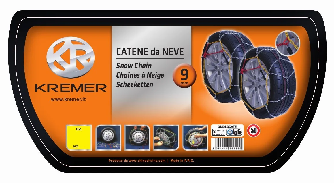 Catene da neve 9mm Gruppo 14 235/55 R18 OMOLOGATE ONorm 5117 TUV GS