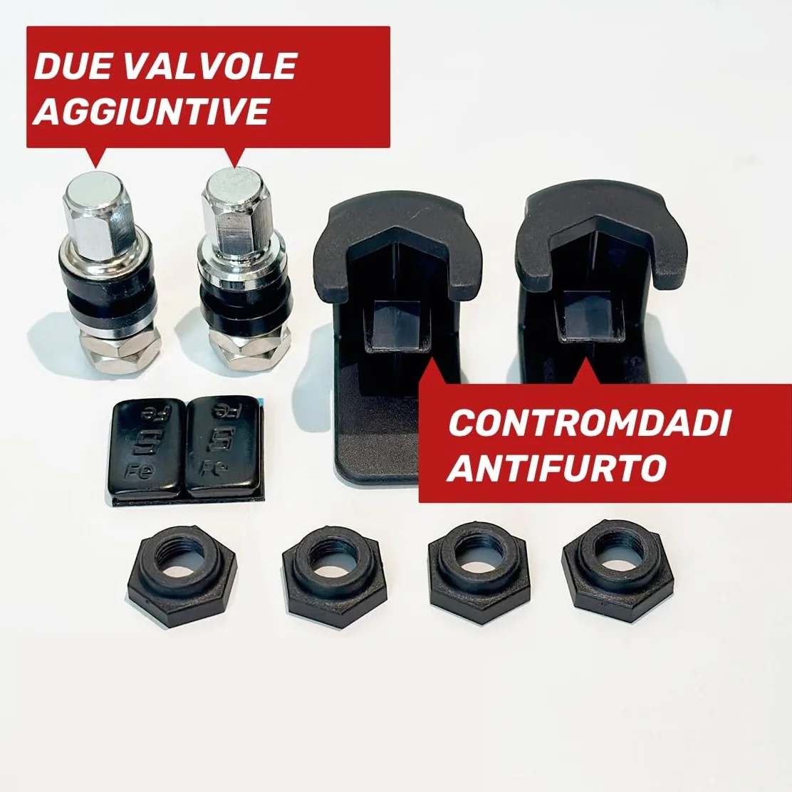 Sensori RDKS – Sistema di Controllo preciso della Temperatura degli Pneumatici e della Pressione degli Pneumatici, 2 x TPMS sensore di Pressione Pneumatici da 3,5", valvola Bluetooth 5.0,