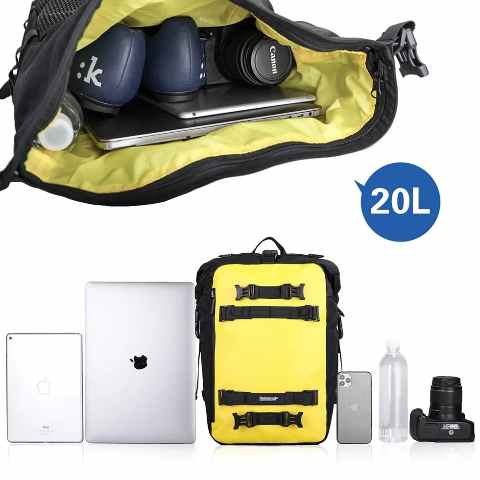 ENJOHOS Borsa Moto Posteriore Impermeabile 20L Zaino Moto Sella Serbatoio