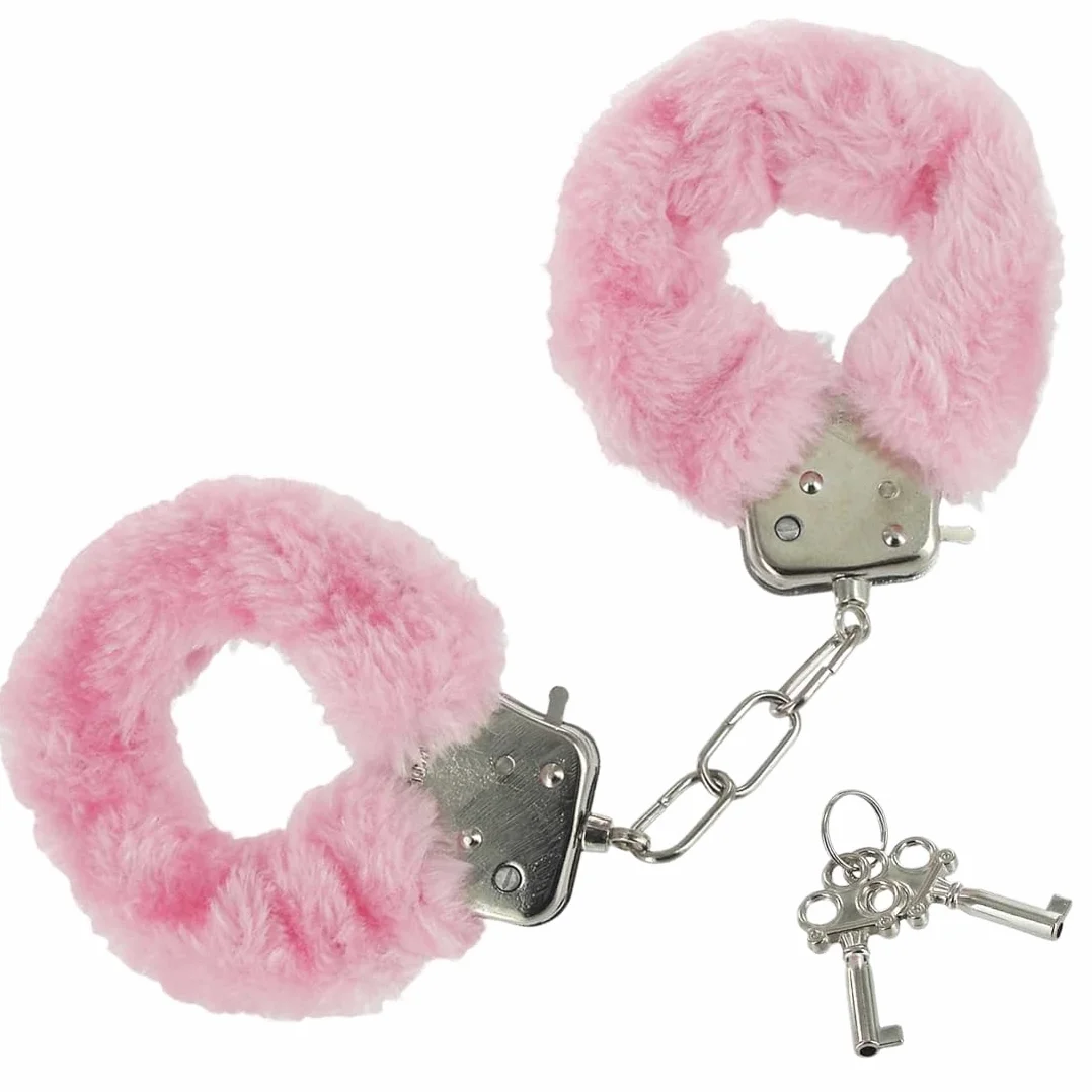Manette pelose per coppia giocattolo bambini polizia cosplay feste costume accessori