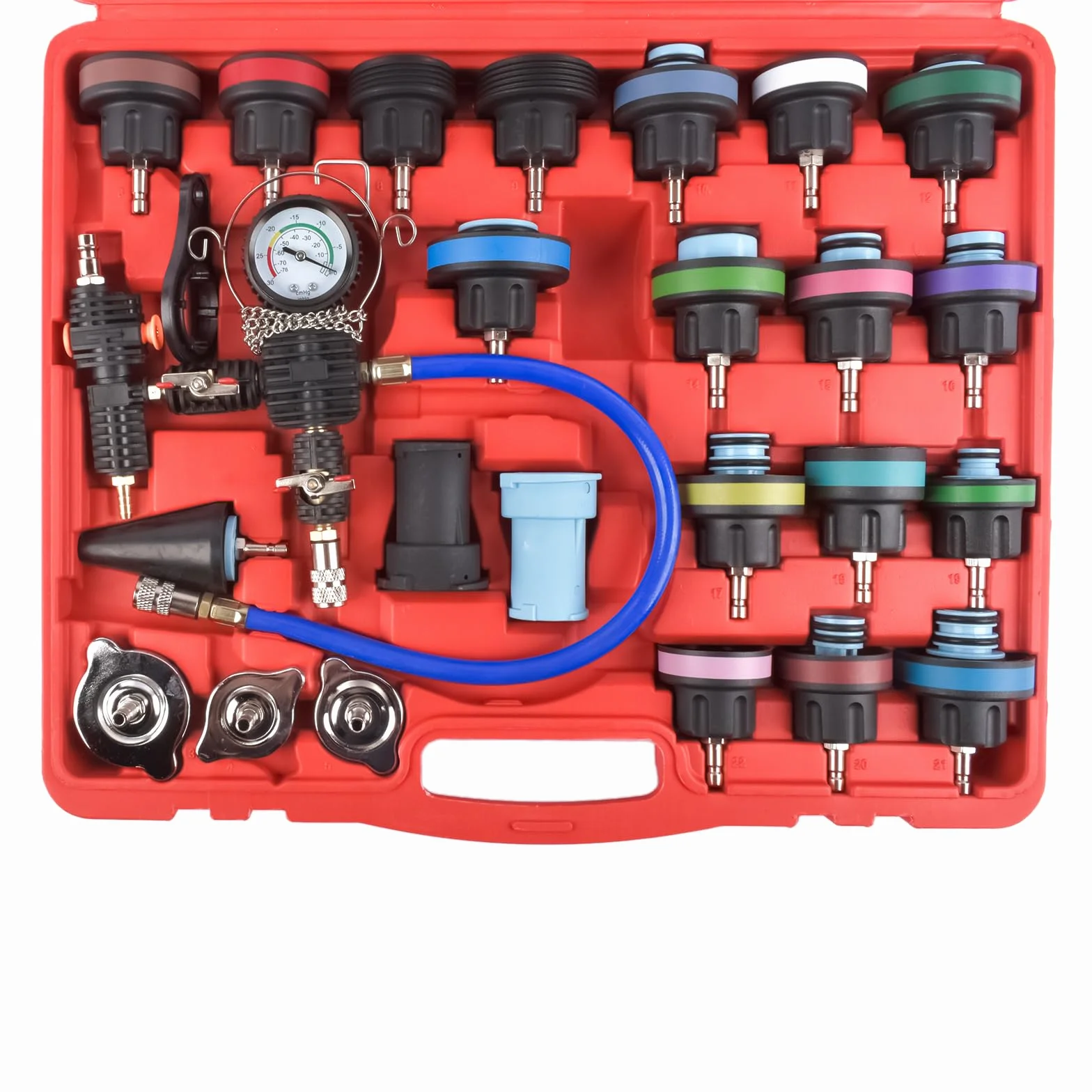 Radiatore Pressione Tester Kit 28 Pezzi per Auto Sistema di Raffreddamento
