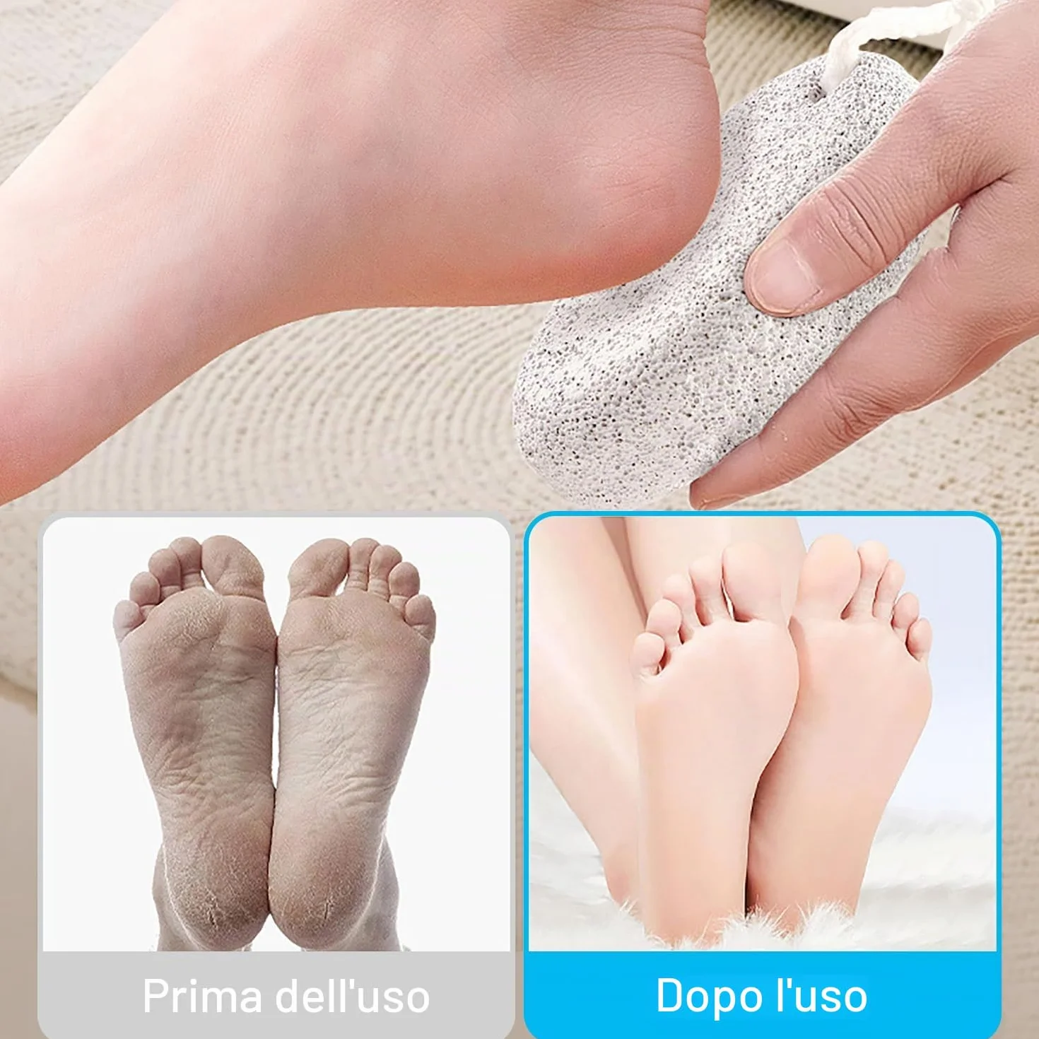 Pietra Pomice Naturale per Piedi e Mani, Lava Pedicure Tools Rimozione Callo Pelle Dura