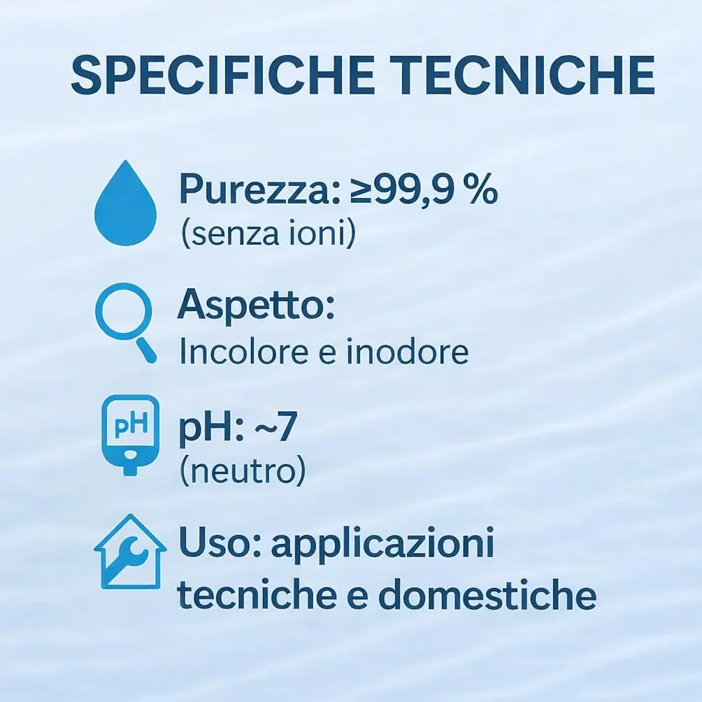 GiDeli Acqua demineralizzata 5x5 l distillata per ferro da stiro batterie refrigeratore umidificatore