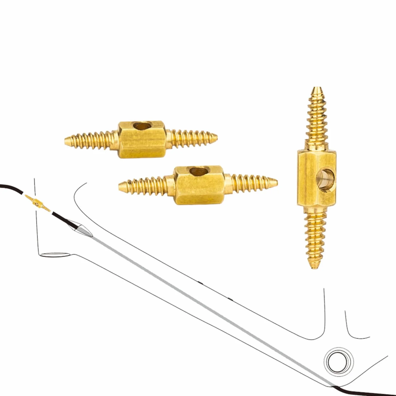 Biciclette Cavo Routing Strumento Rame Connettore Filettatore Freno 2/4 pz