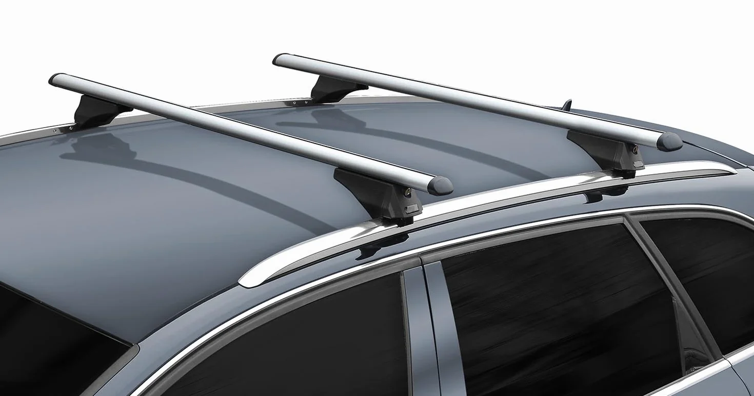 MENABO TIGER SILVER Barra Portatutto da Tetto in Alluminio 120cm 75 kg T-Slot 20 mm Nero
