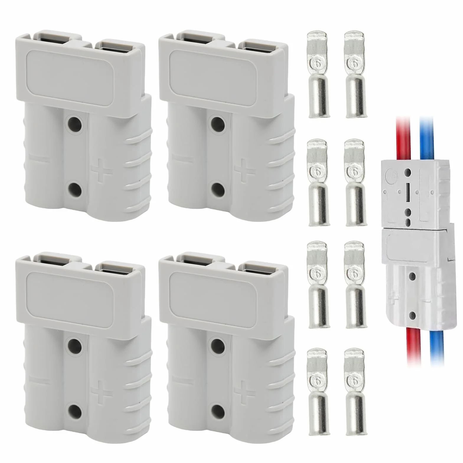 50A 600V Connettore di Batteria, 4 Pz Connettore per Batteria Connessione Rapida, Alimentazione modulare 50A, presa per batteria da 50 ampere, per Auto, Rimorchio, Winch Trailer Verricello, Nave