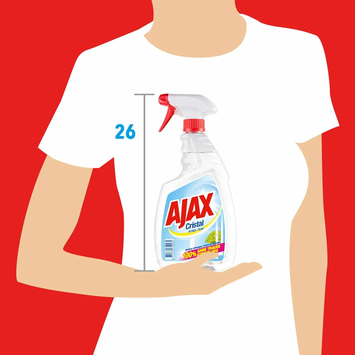Ajax detergente per vetri spray cristallo 750 ml