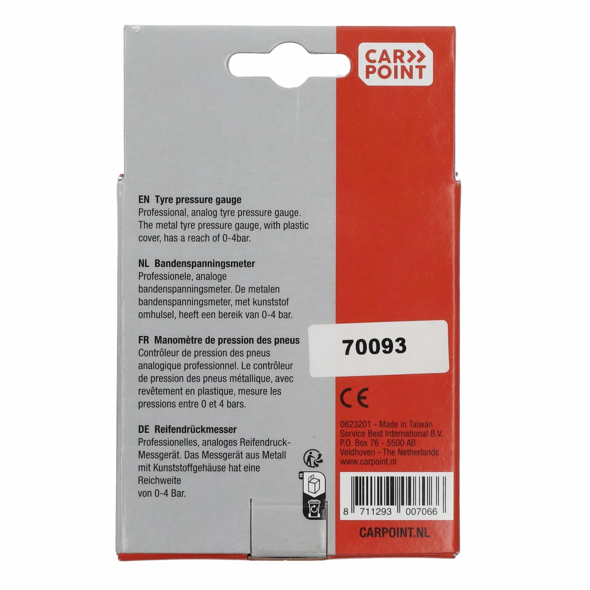 CARPOINT Manometro per pressione gomme cromo