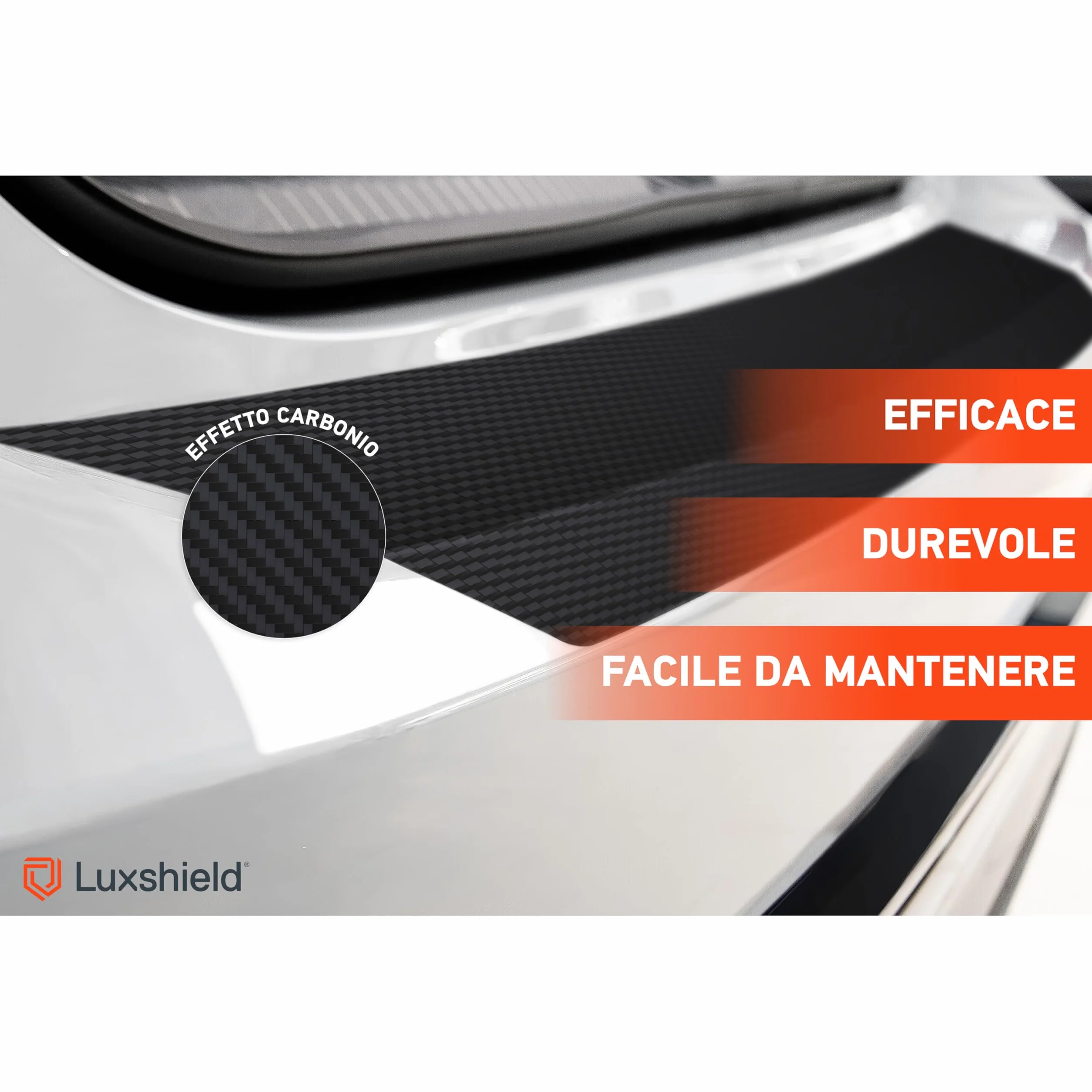 Luxshield Pellicola Protettiva per Bordo di Carico Honda Jazz 4 IV 2020-2026 Carbonio Nero