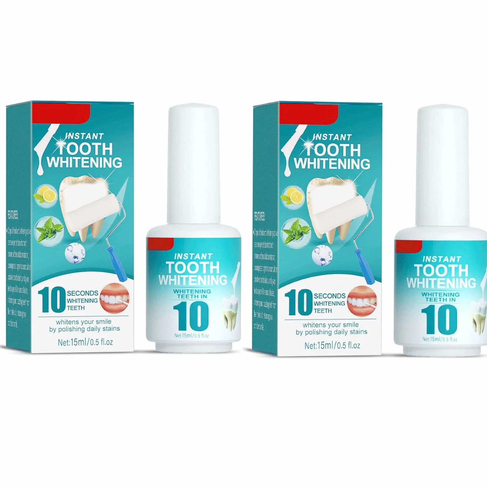 Vernice per Denti Smalto Bianco Sbiancamento Istantaneo 2 Pezzi