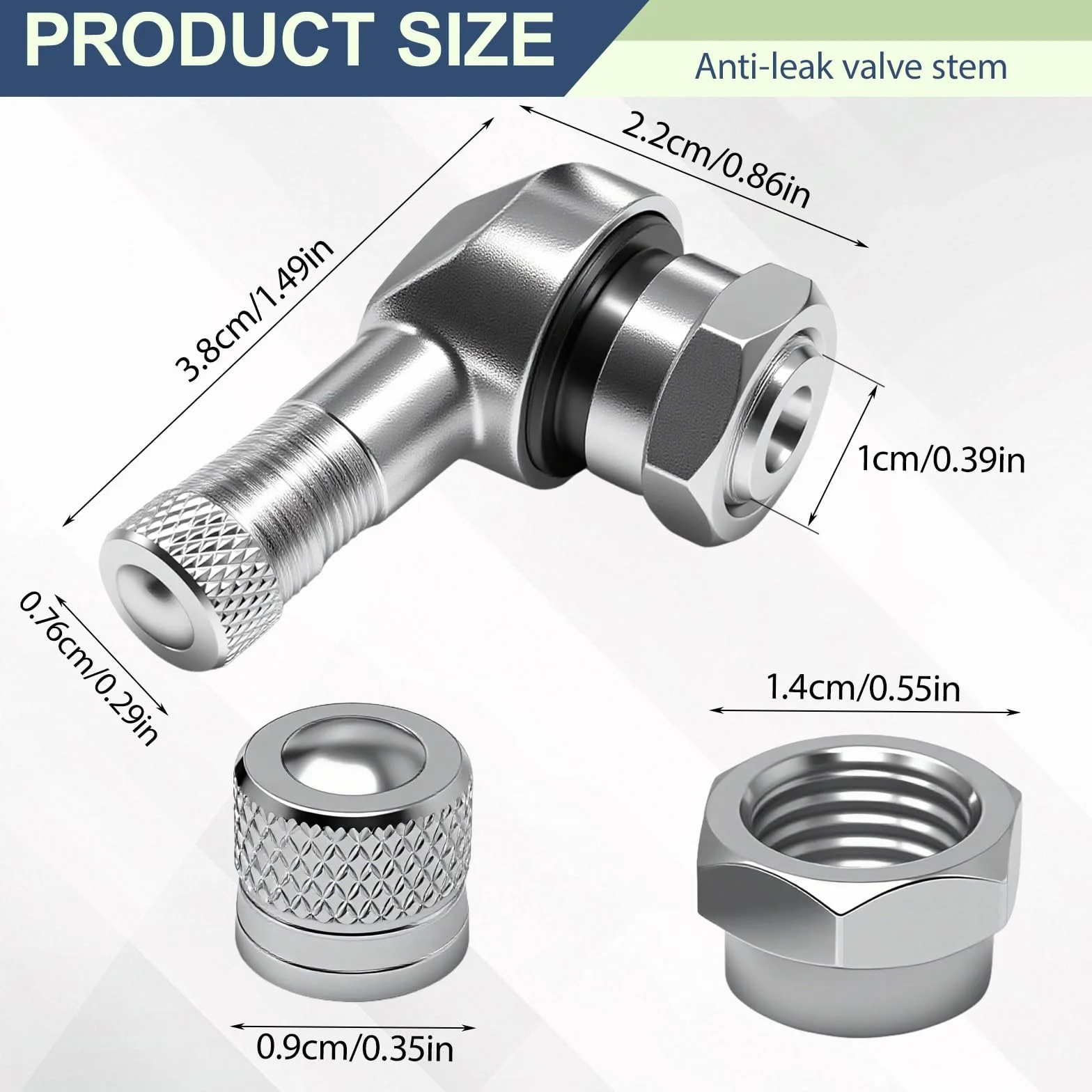 Adattatore per valvole per pneumatici moto 90 gradi 11,3 mm tubeless bicicletta