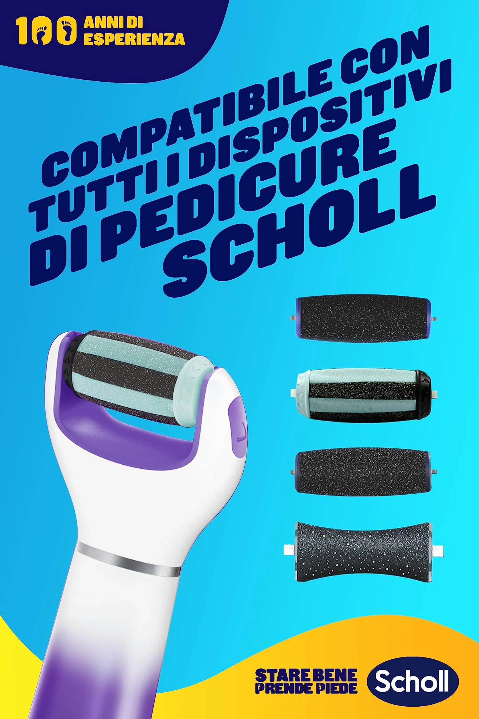 Scholl ExpertCare Leviga e Ammorbidisce 2 Ricambi Sistema Elettronico 2in1 Rimuovere Pelle Dura Ammorbire