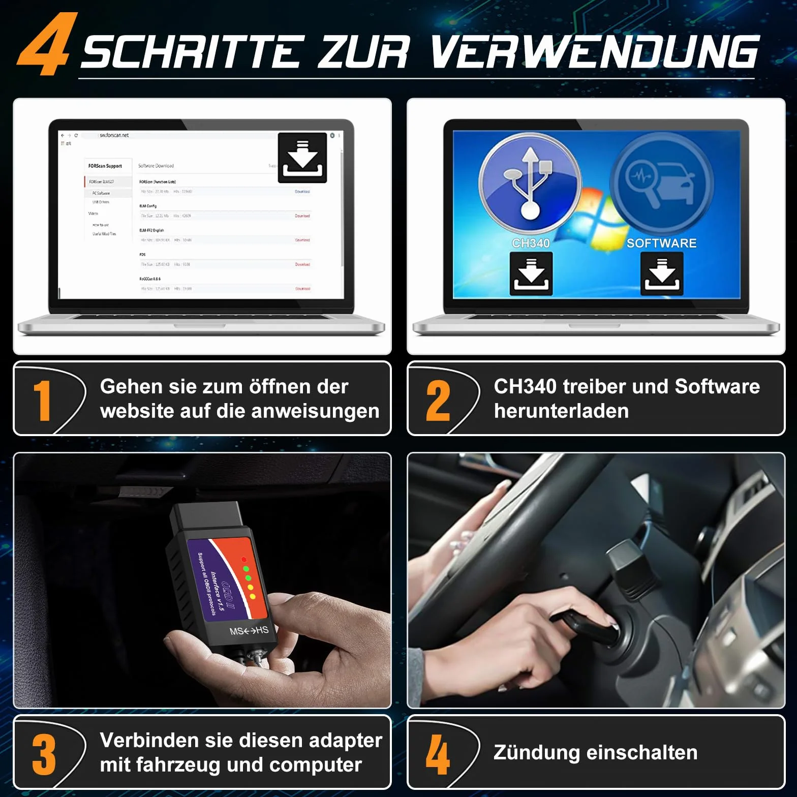 FORScan OBD2 Scanner OBDII Diagnostico per Windows, Strumento Codificazione con Interruttore MS-Can/HS-Can per Ford Lincoln Mazda Mercury