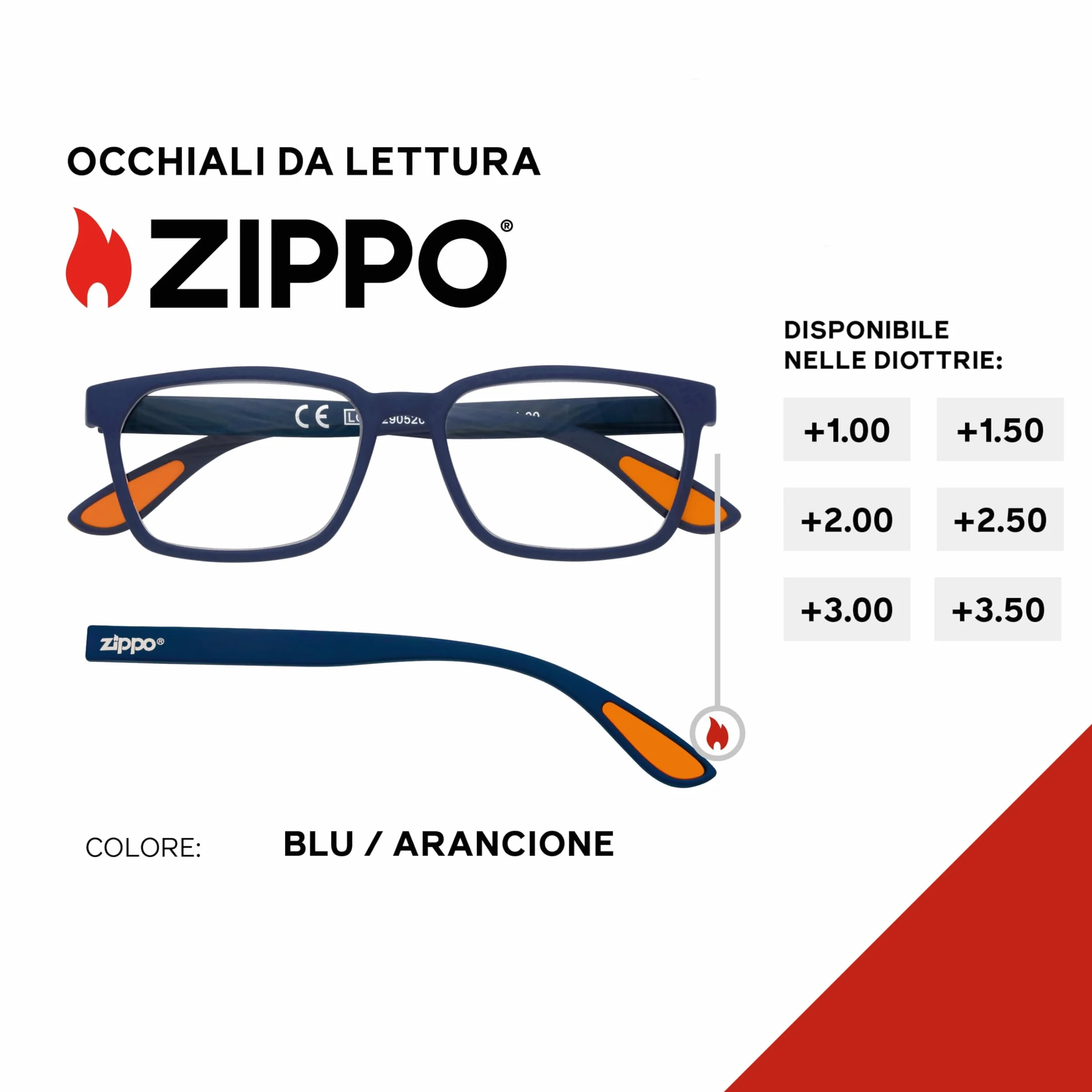 Zippo Occhiali da Lettura Montatura Morbida Uomo Donna