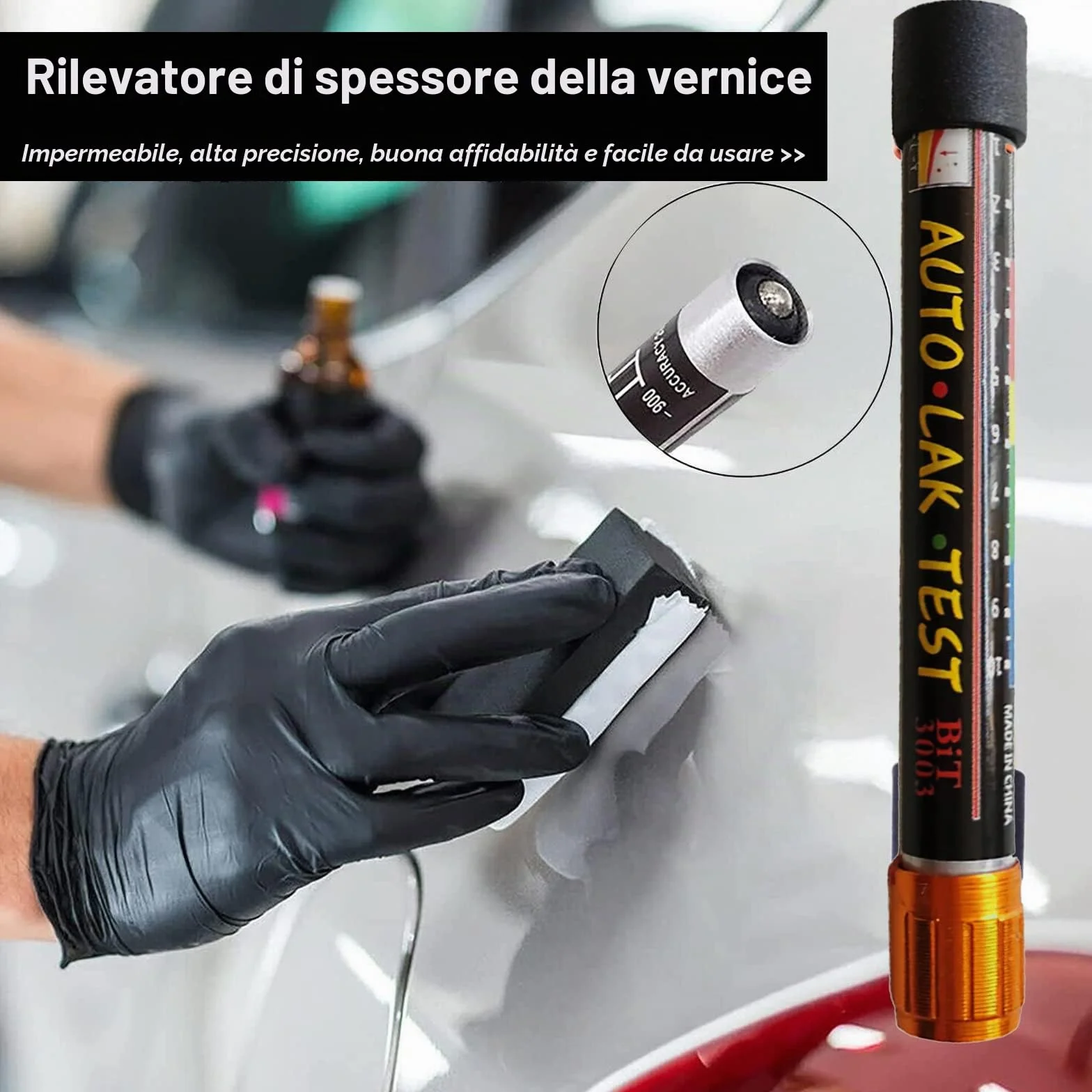 Misuratore di spessore della vernice auto, spessimetro magnetico per strati di vernice