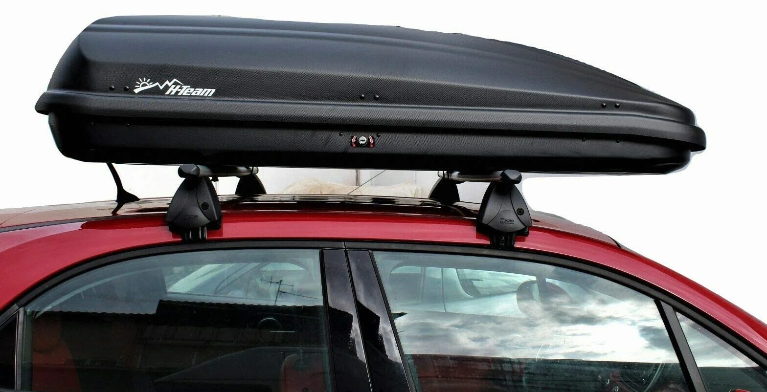 Portapacchi Auto Tetto 430 litri Nero - Barre Portatutto Resistenti Da Viaggio - Box Tetto Auto Ideale per Ogni Viaggio e Spostamento - compatibile con ogni modello - facile da installare e sicuro