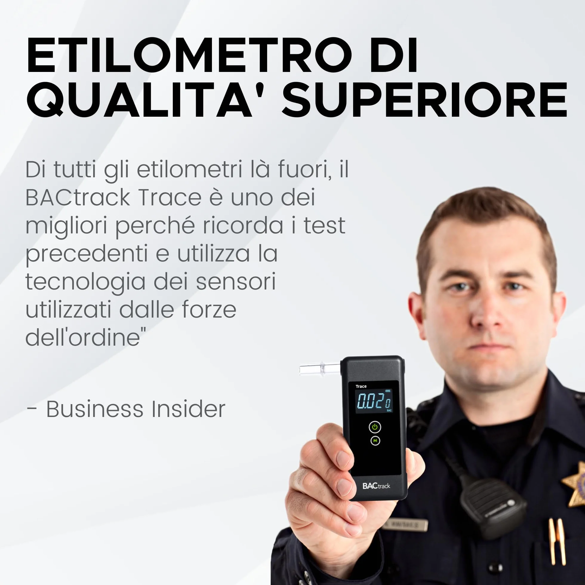 BACtrack Etilometro Trace, Precisione di Livello Professionale, Conformità DOT & NHTSA, Etilometro Portatile per uso Personale e Professionale