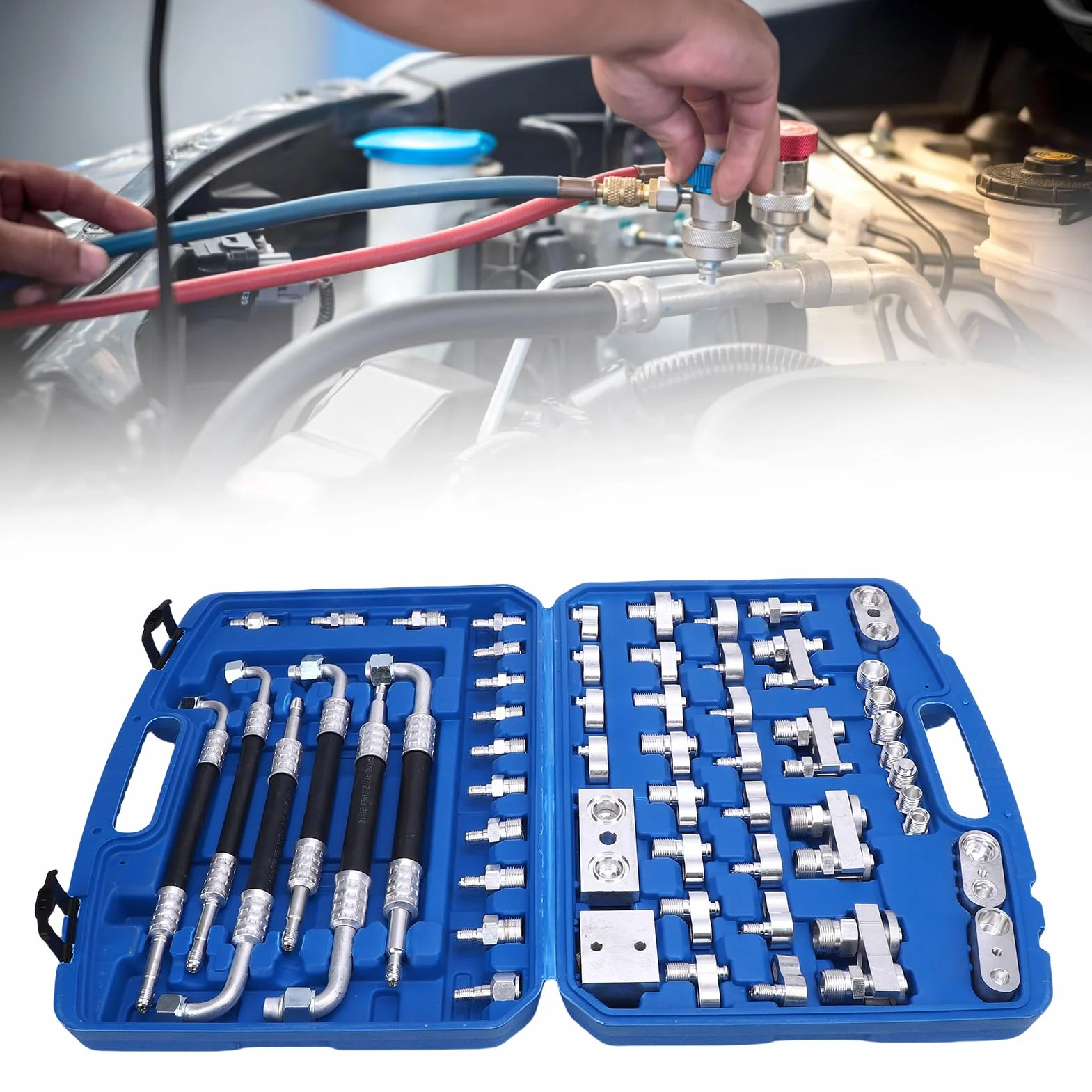 Luocute Kit di Test di Perdite del Condizionatore d'Aria 56 PCS, Rilevatore di Perdite per Auto Camion AC