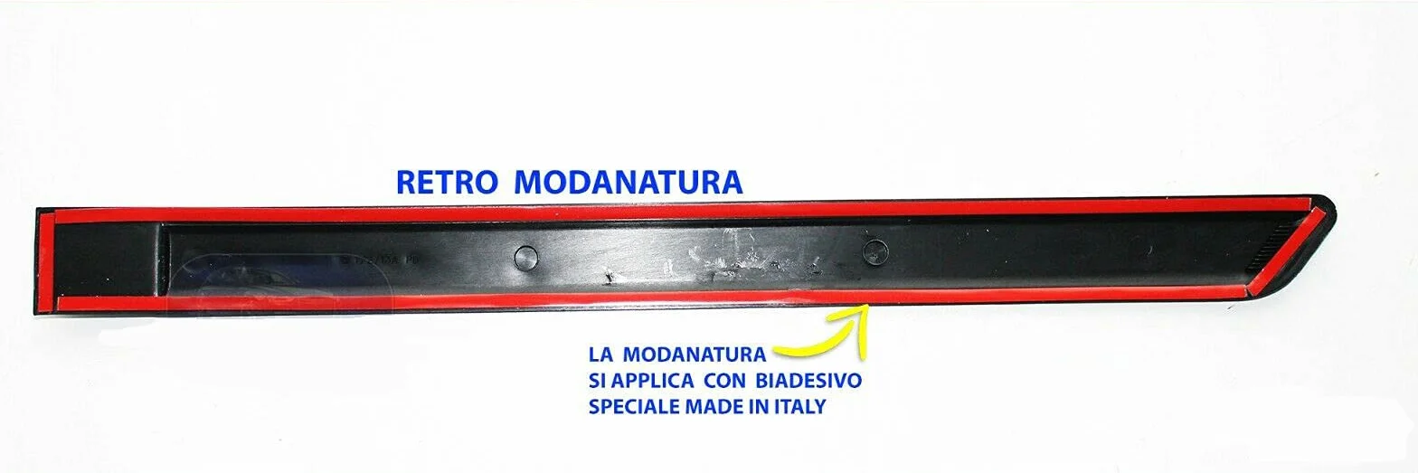 Autokit Modanature Laterali Panda W169 2003-2011 Nero Plastica ABS Fasce Sportelli Fianco Portiera