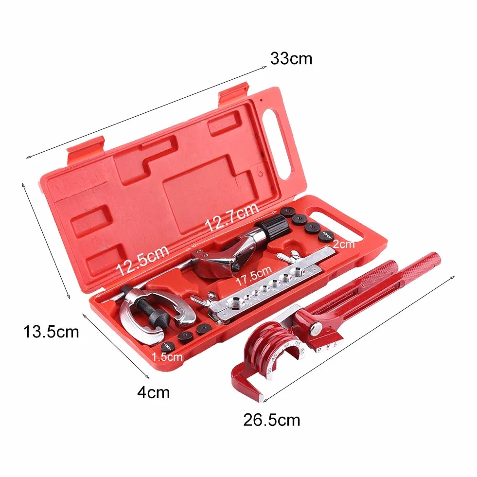 Kit Attrezzi Svasatura Tubi Freno, 11 Pezzi Doppio Flaring Strumento Tagliatubi Rame