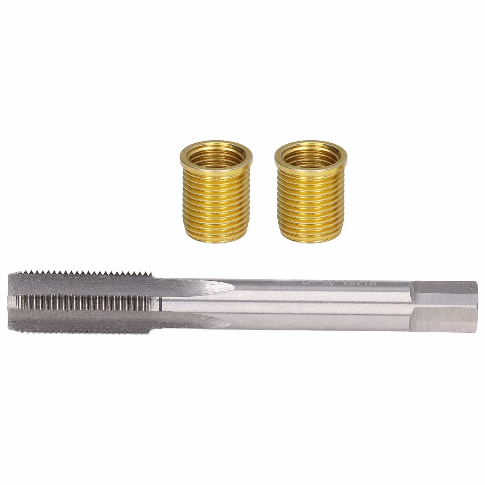 Ejoyous Strumenti di Riparazione Filettatura Candela M12 x 1,25 M14 x 1,25 Inserti Filettati Metallo TapKit