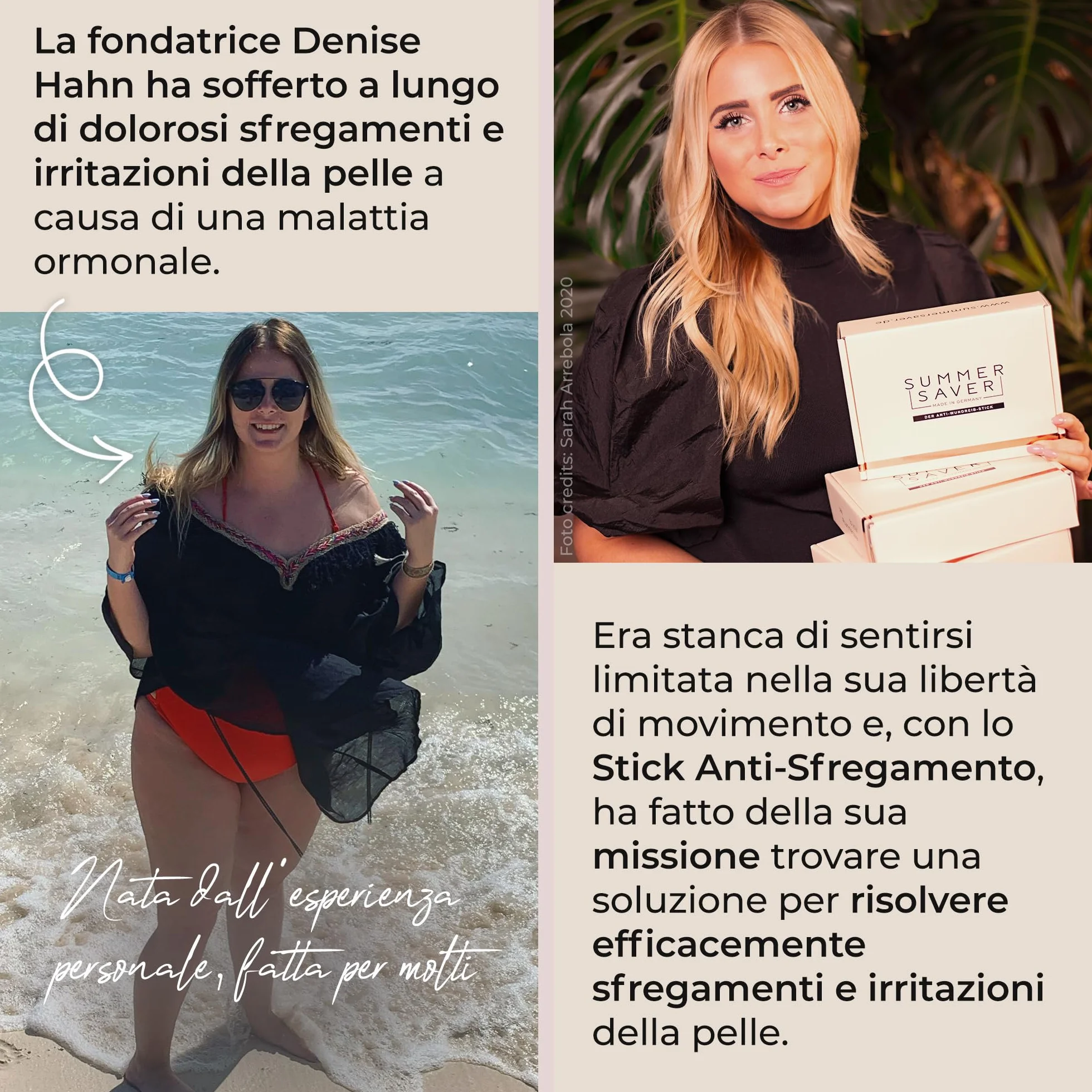 SUMMERSAVER Cherry Stick anti-sfregamento 25 g – Per cosce, piedi, reggiseno – Olio di cocco, mandorle, vitamina E, allantoina – Vegano, dermatologicamente testato