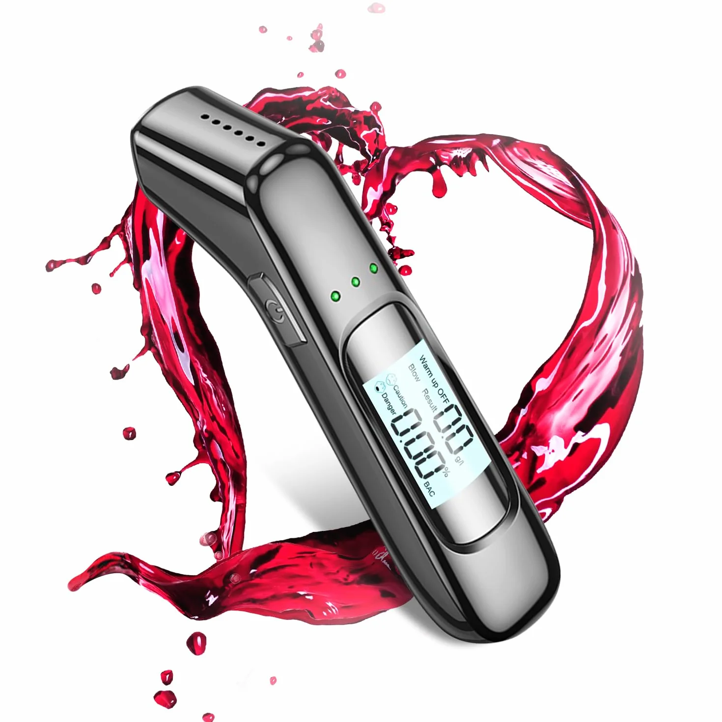 Etilometro Portatile Certificato Alcol Test LED Alta Definizione Chip Alta Sensibilità