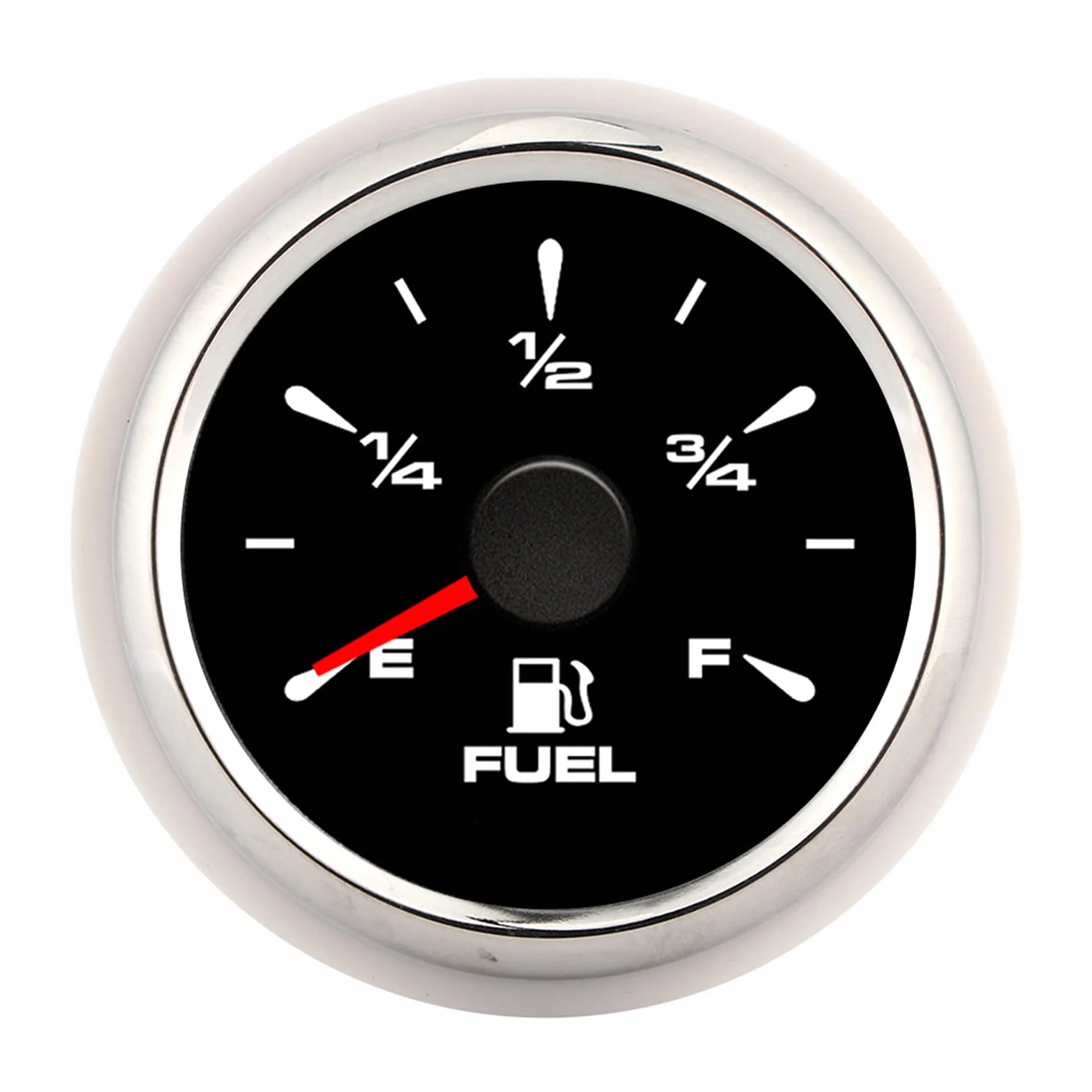 Misuratore di livello del carburante 2 in 1 con display digitale e retroilluminazione a 8 colori, per moto, auto e yacht a 12 V/24 V; misuratore di carburante in vetro antifog in (Copertura argentata