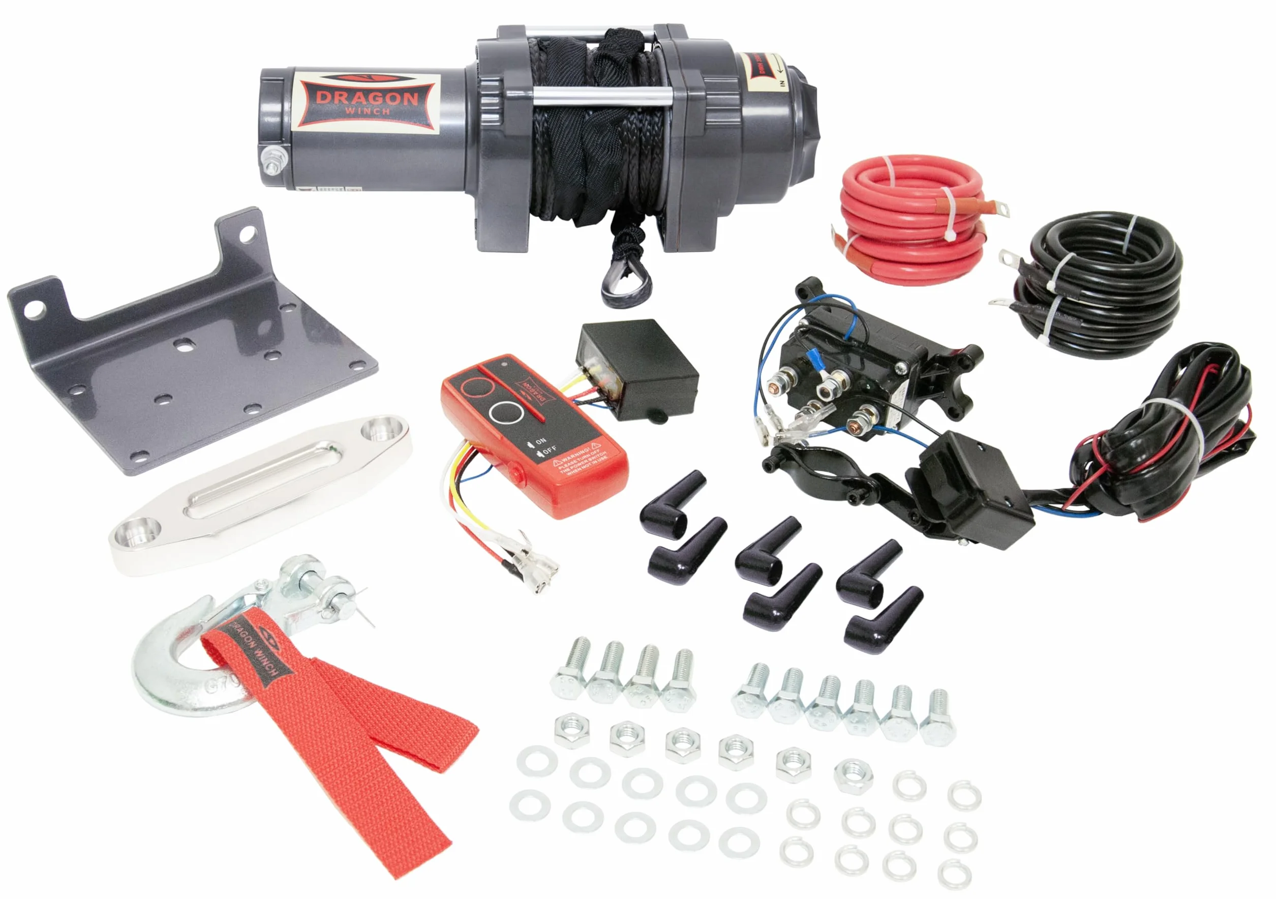 Verricello Elettrico Highlander 12V 4500 lbs 2041 kg Cavo Sintetico 15m impermeabile Telecomando Senza Fili per Off-road Quad ATV UTV