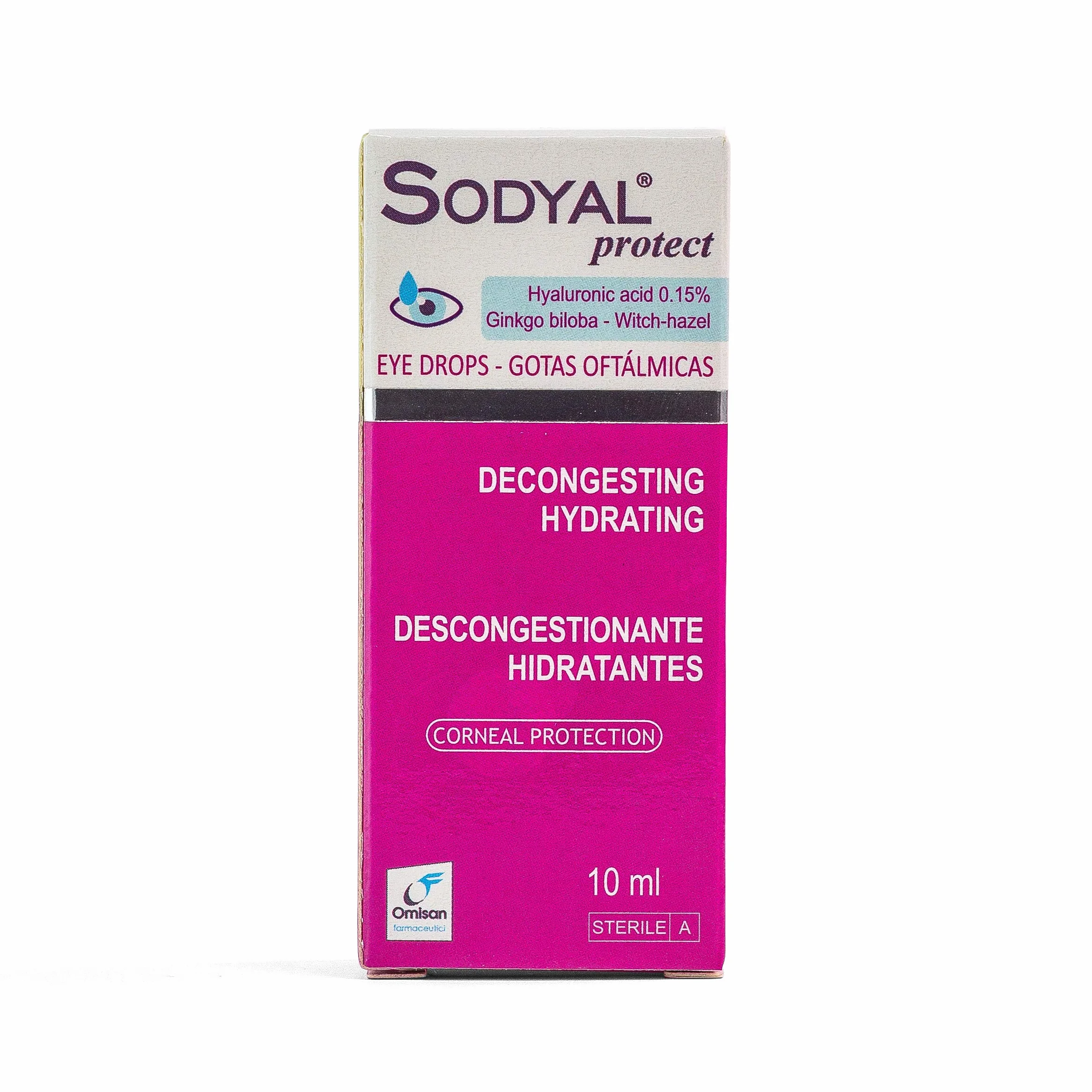 Sodyal Protect Decongestionante e Lubrificante Gocce Oculari Acido Ialuronico Ginkgo Biloba Hamamelis 10 ml