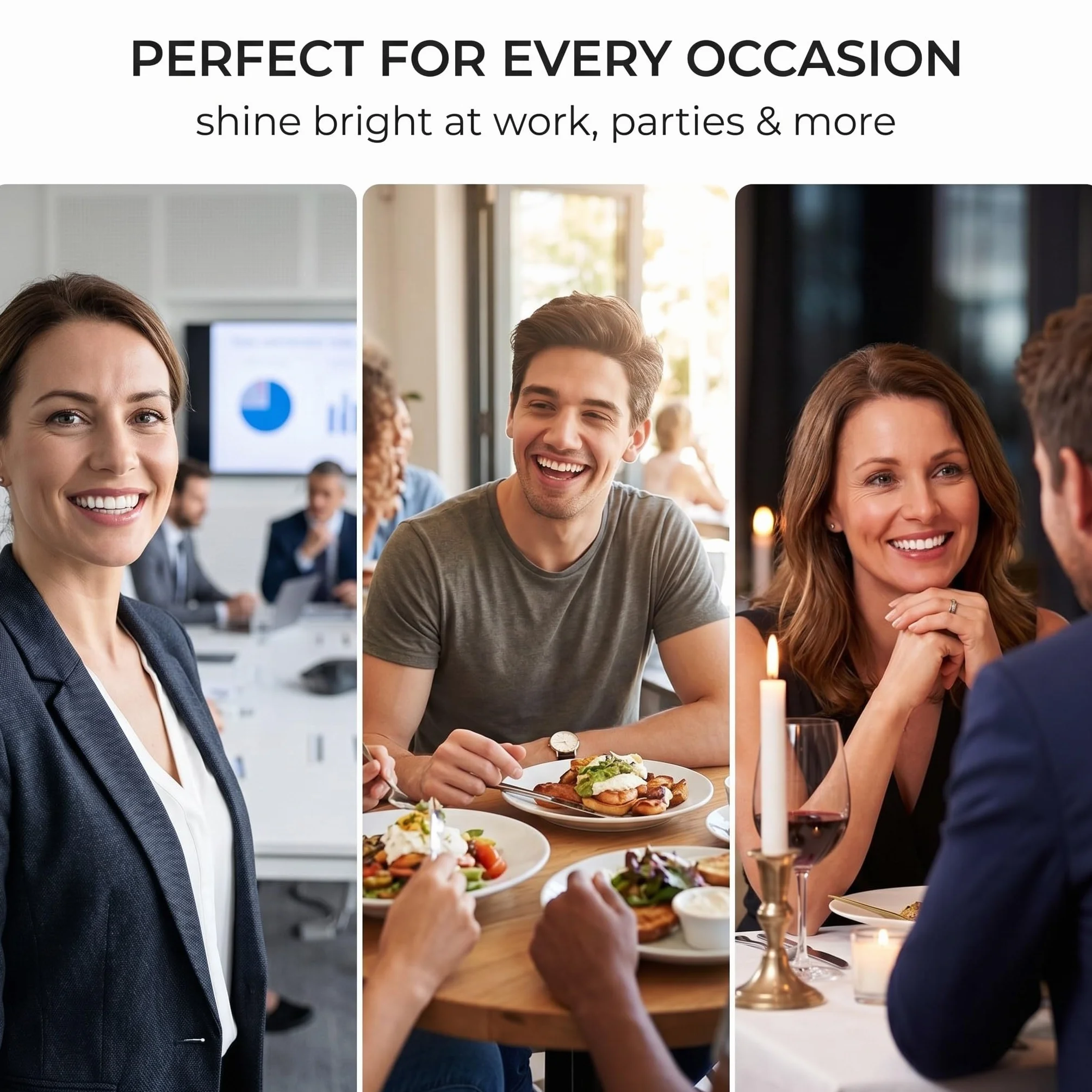 Faccette Denti Cosmetici, 4 Facette Dentali a Scatto Ultra Sottile, Copertura Imperfetti Denti, Protesi Temporanee
