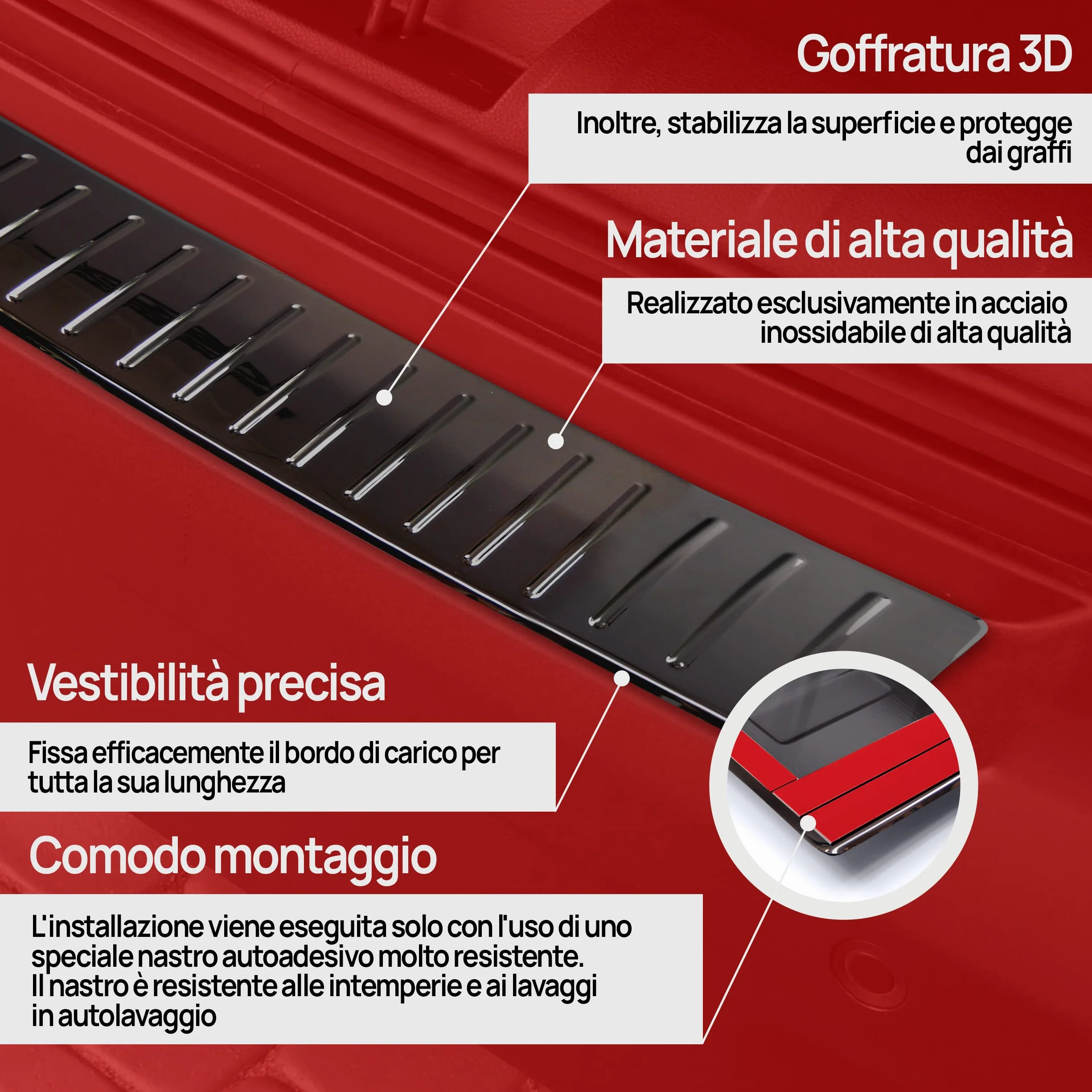 Chromemaster Protezione paraurti Posteriore Acciaio INOX lucido Compatibile Mercedes Vito Classe V W447 2014