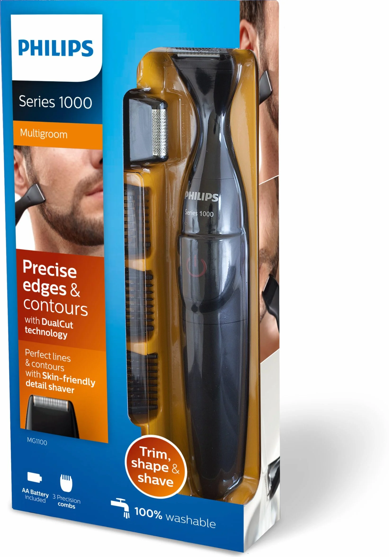 Philips MG1100/16 Serie 1000 Rifinitore di Precisione per Barba