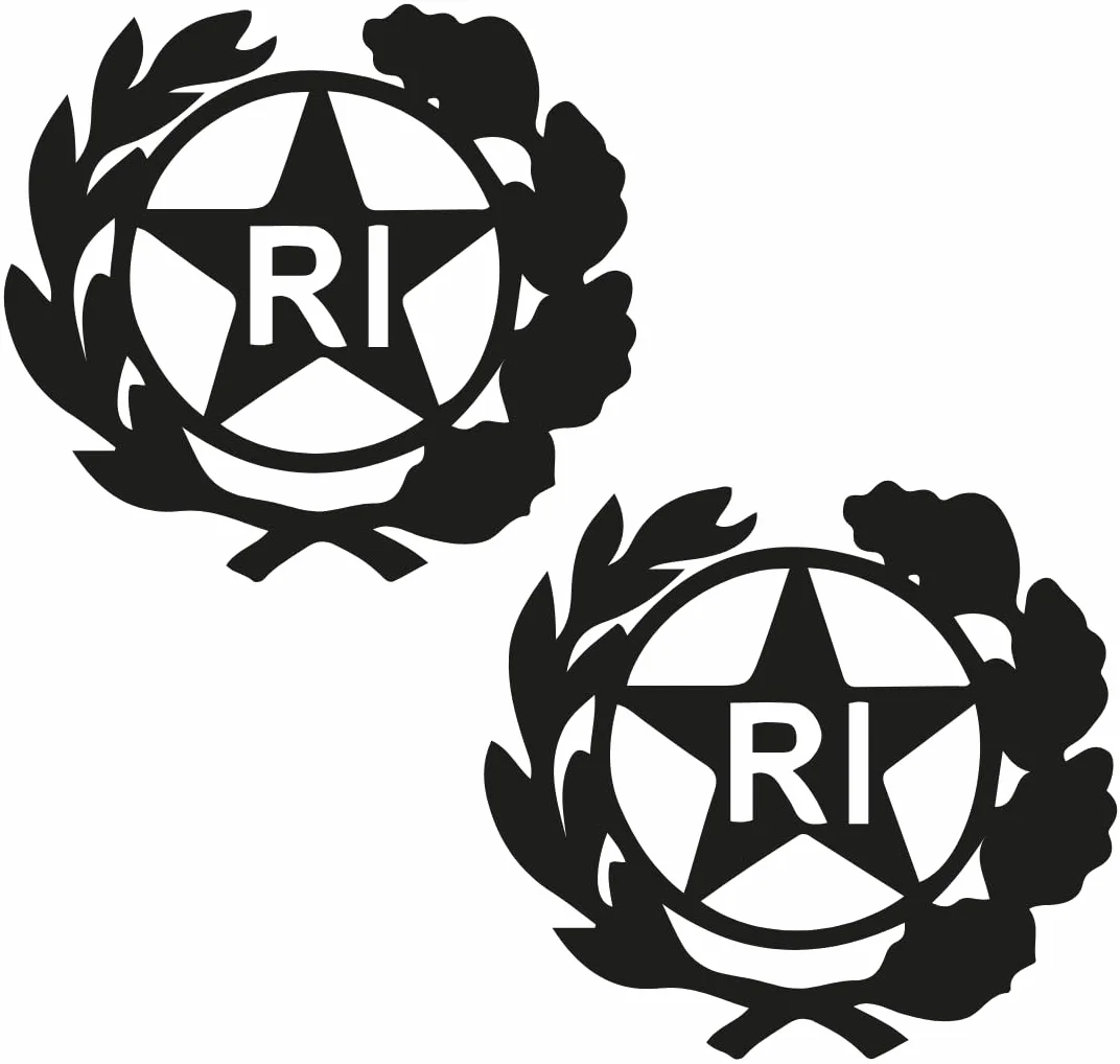 Bollino Adesivo Per Targa Auto e Moto con Stemma Logo RI in PVC Resistente Impermeabile 13x13 mm 2 Pezzi