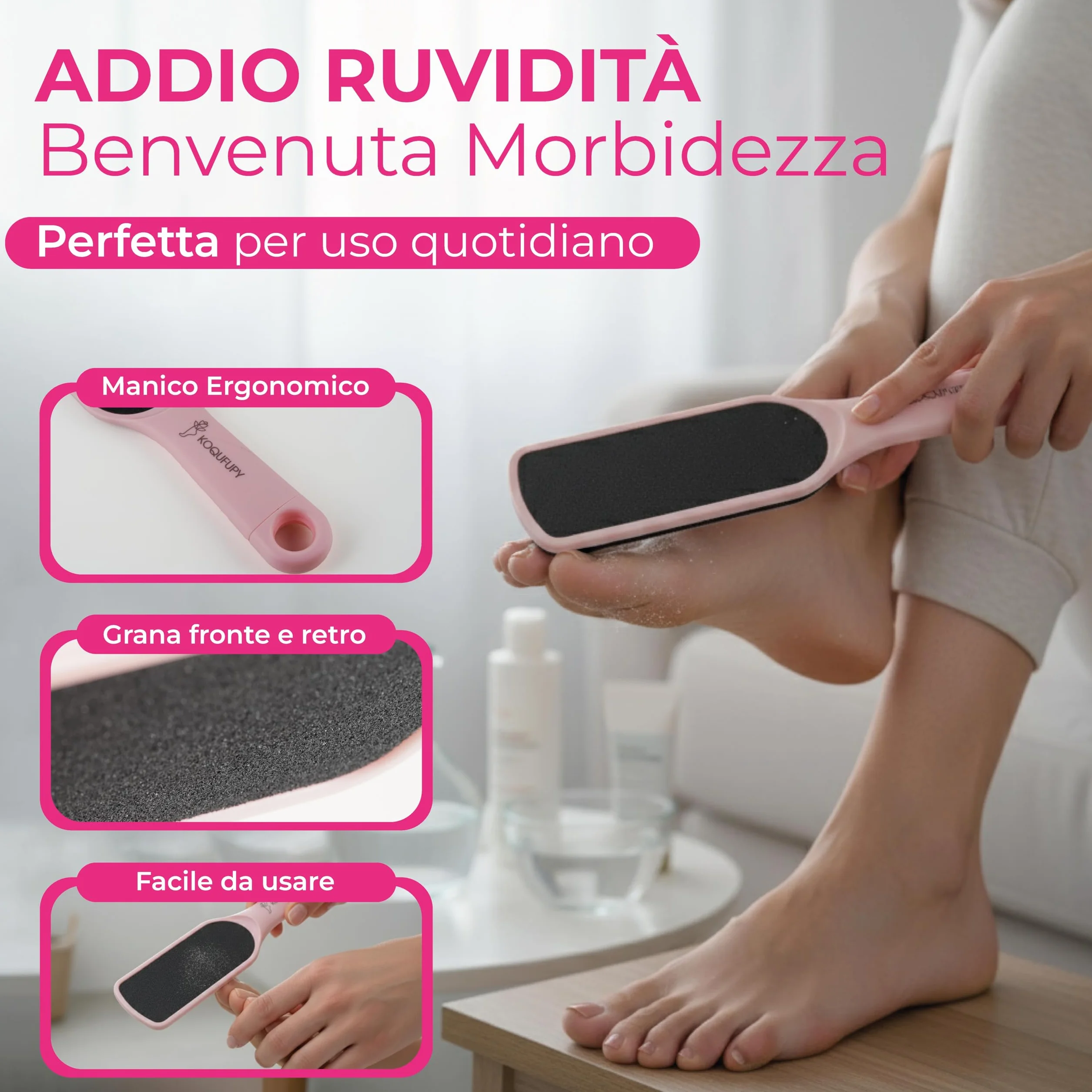 Lima per Piedi Professionale Doppia Faccia 25 cm Raspa Piedi per Calli e Talloni Screpolati