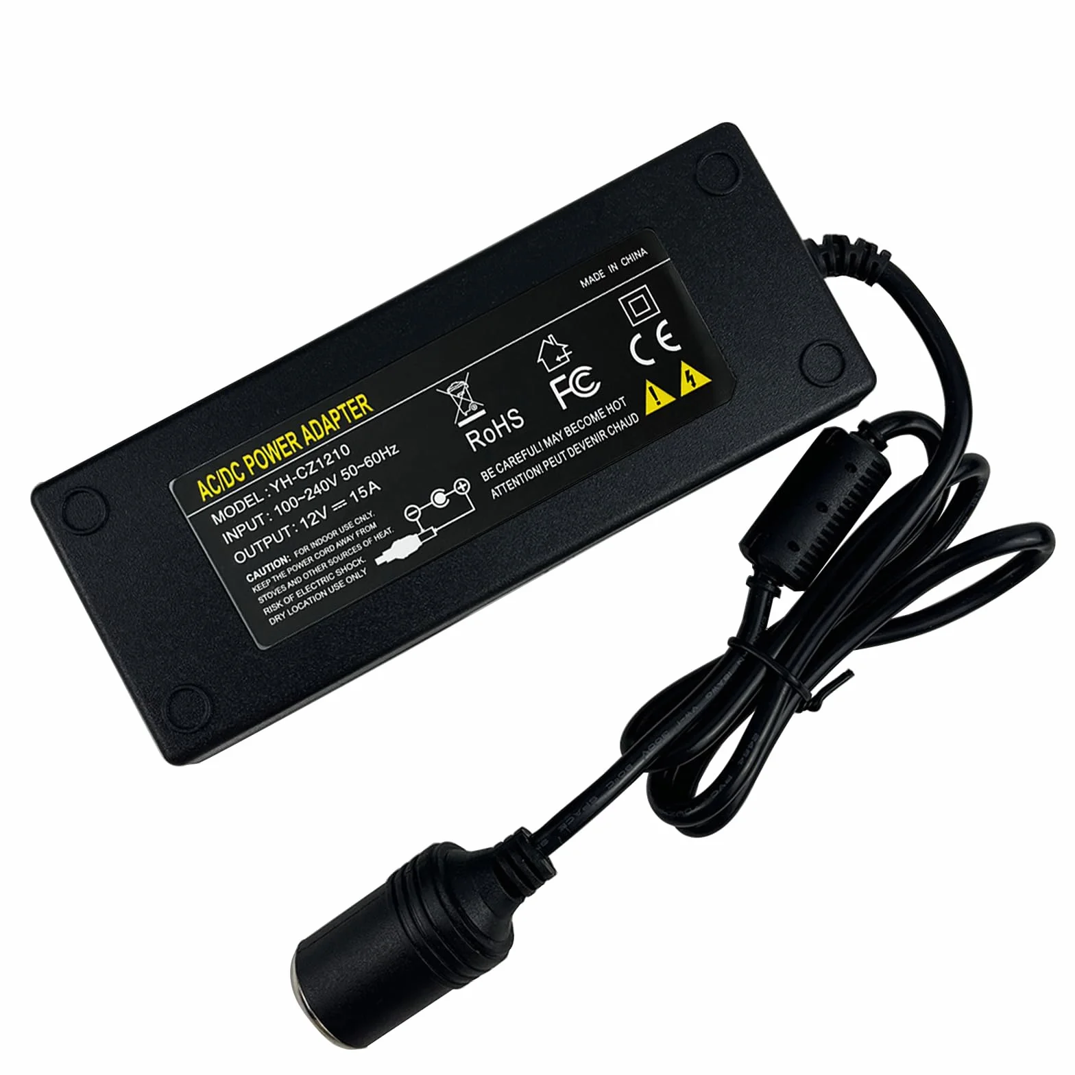 Adattatore da AC a DC Presa Accendisigari Auto 240V a 12V 15A 180W Alimentatore Convertitore